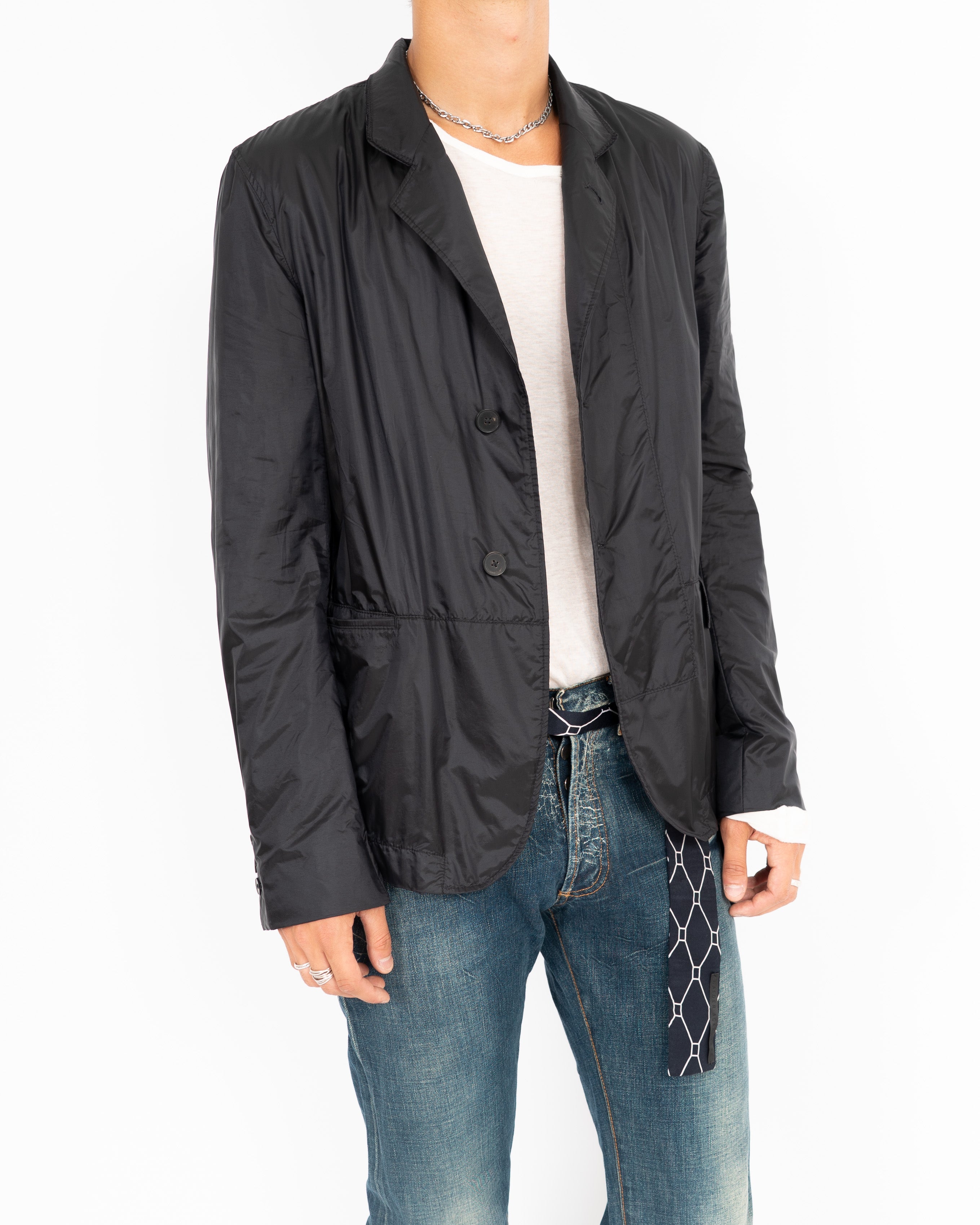 FW19 Hirst Black Nylon Blazer Jacket Sample