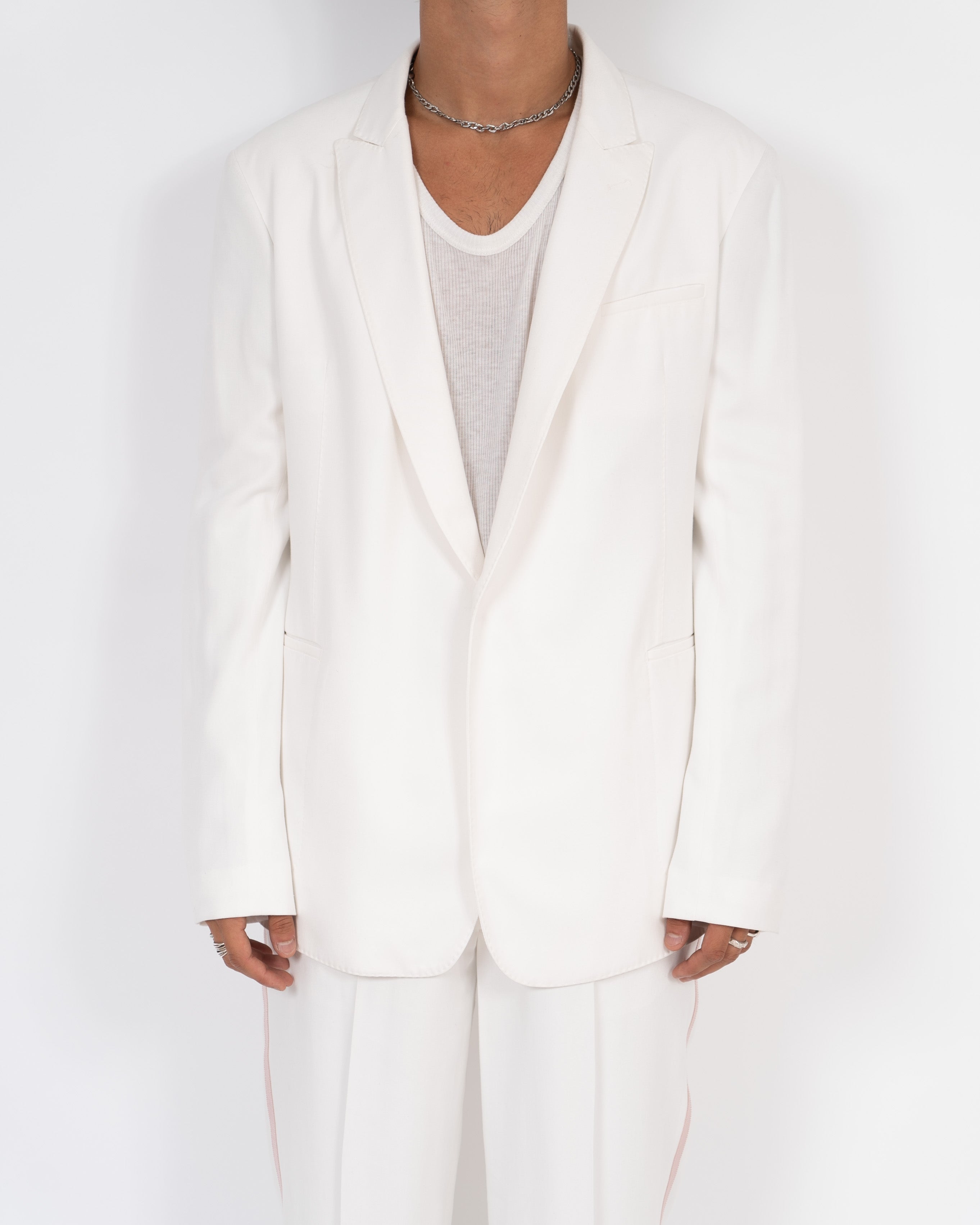 SS20 White Soft Viscose Blazer