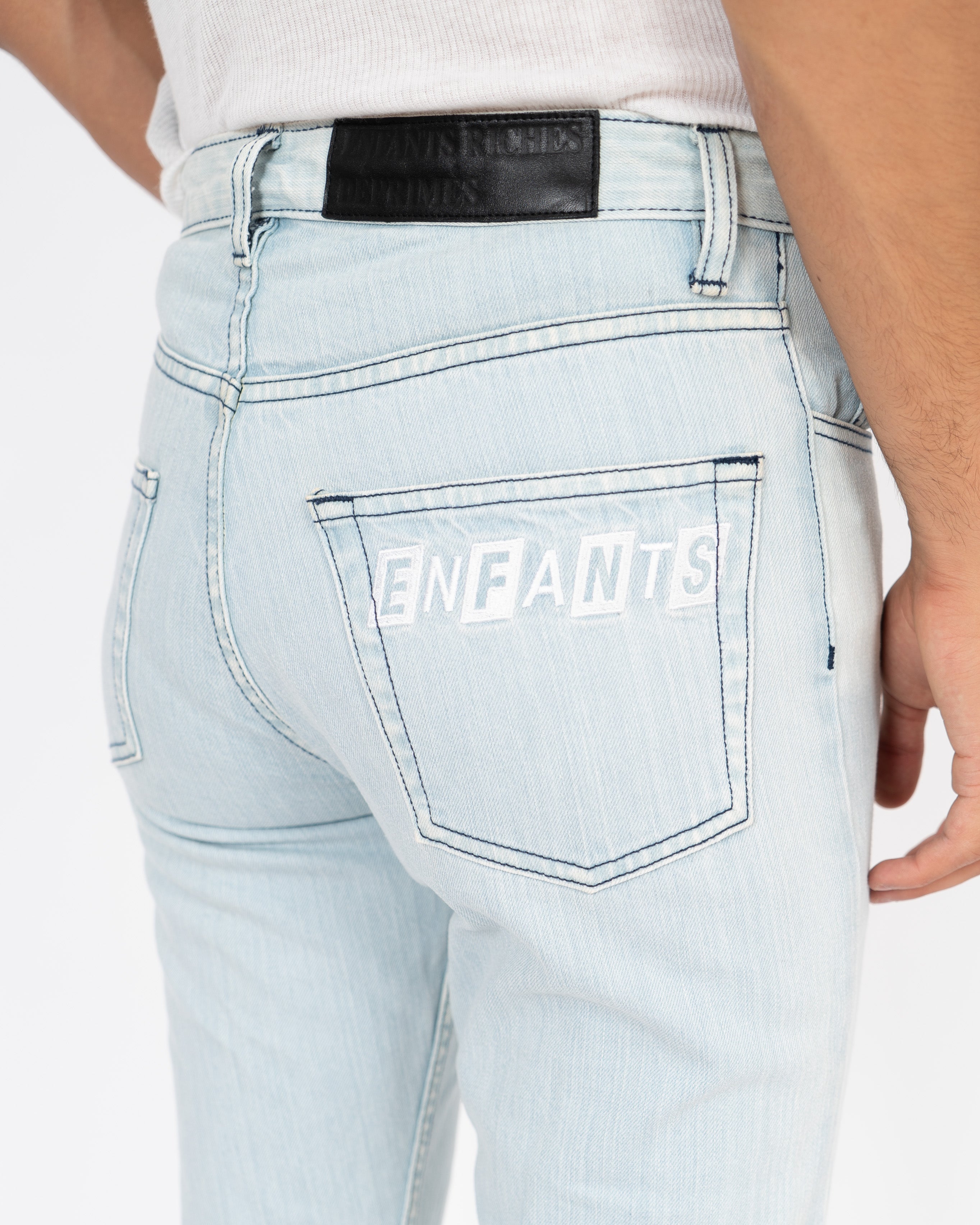 Embroidered Light Blue Denim