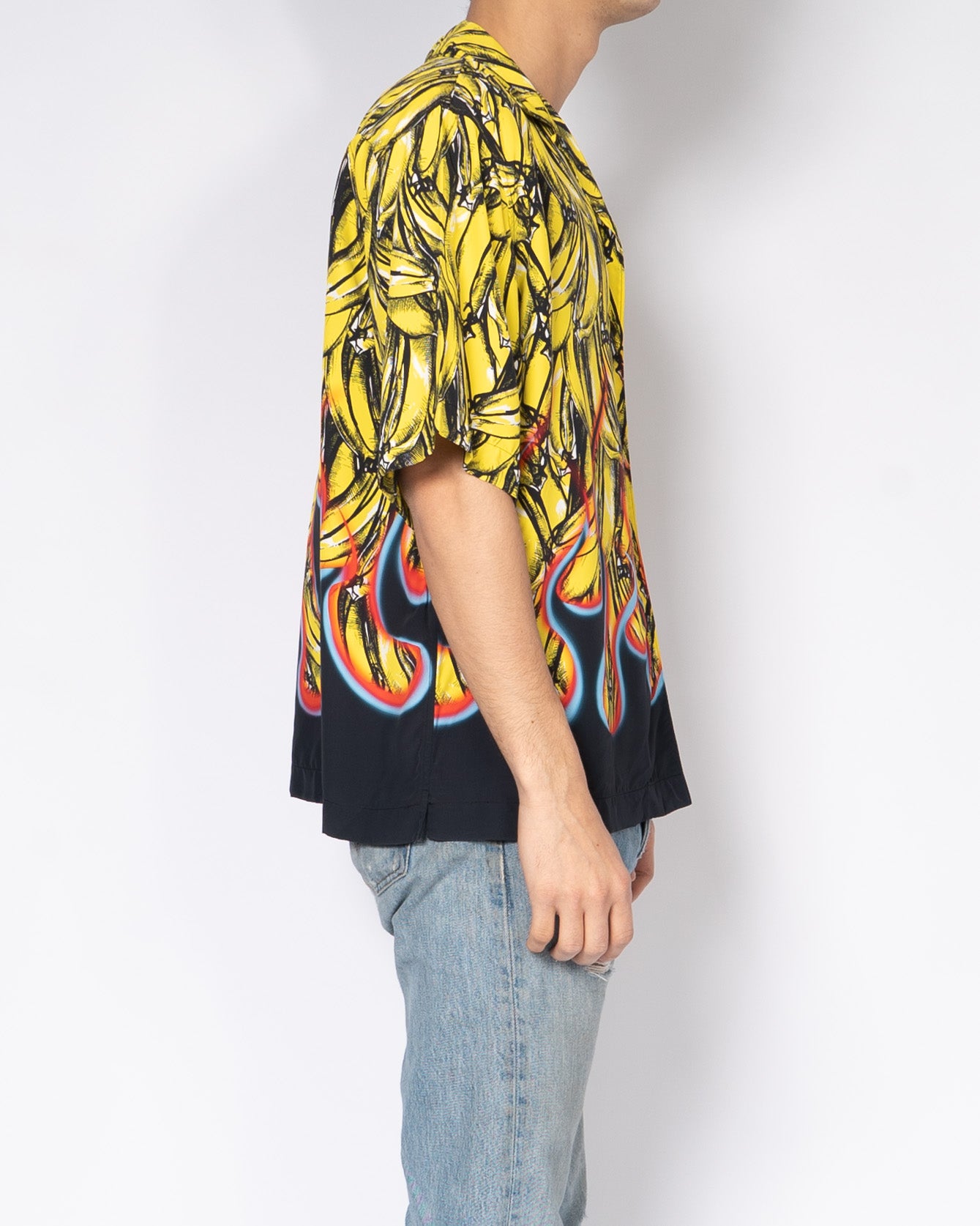 FW18 Archive Print Banana & Flames Viscose Shirt – Backyardarchive