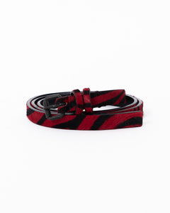 SS17 Red Striped Pony Hair Belt