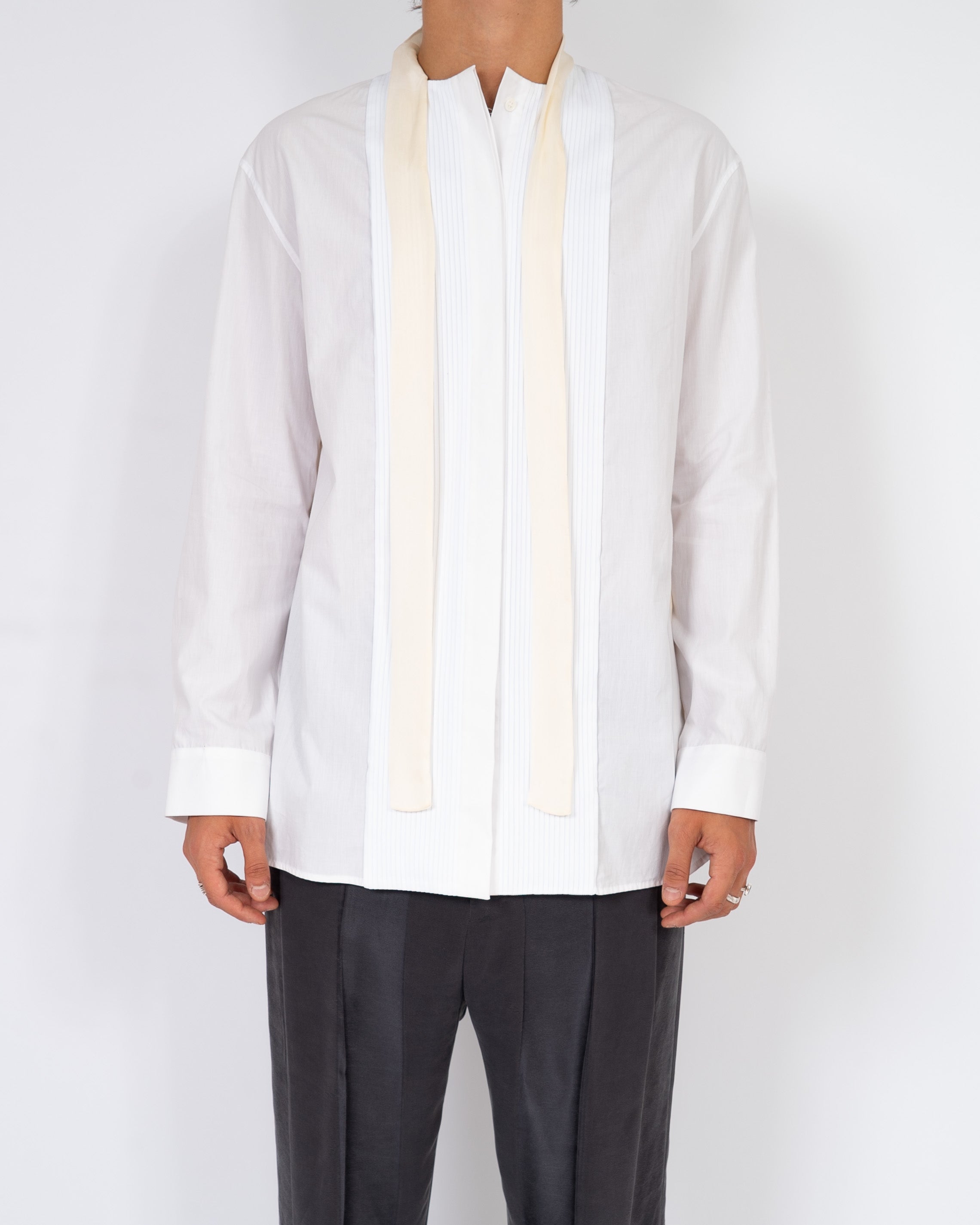SS19 Plastron Byron White Plisse Shirt Sample