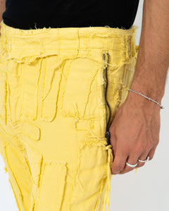 SS16 Yellow Distressed Patchwork Jogger