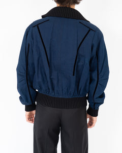 FW17 Onggur Indigo Velvet Tape Detail Bomber Sample