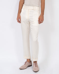 SS19 Cream White Crepe Trousers 1 of 1 Sample
