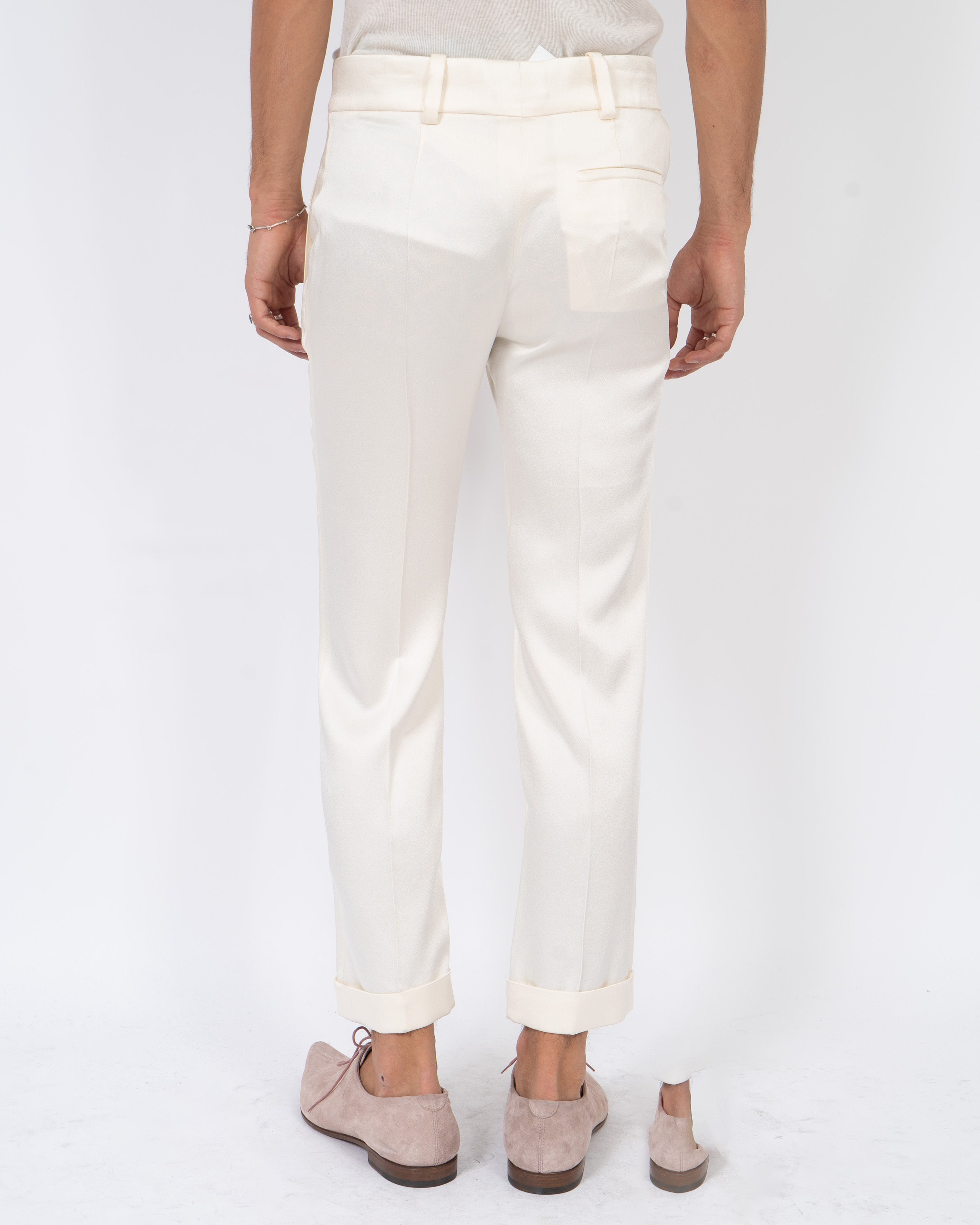 SS19 Cream White Crepe Trousers 1 of 1 Sample