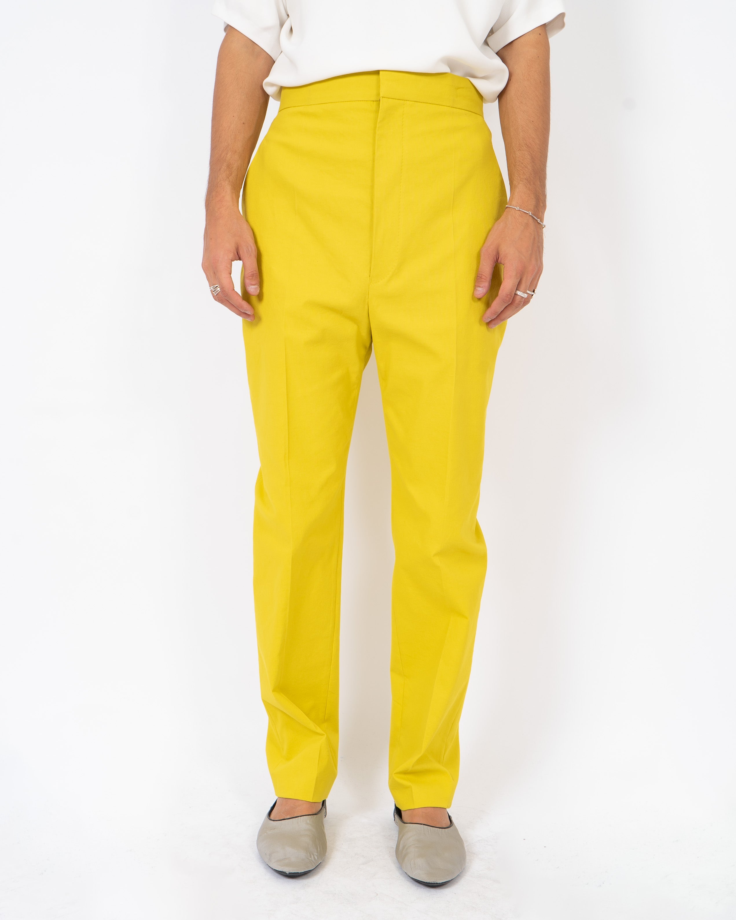 SS19 Yellow Highwaisted Cotton Trousers