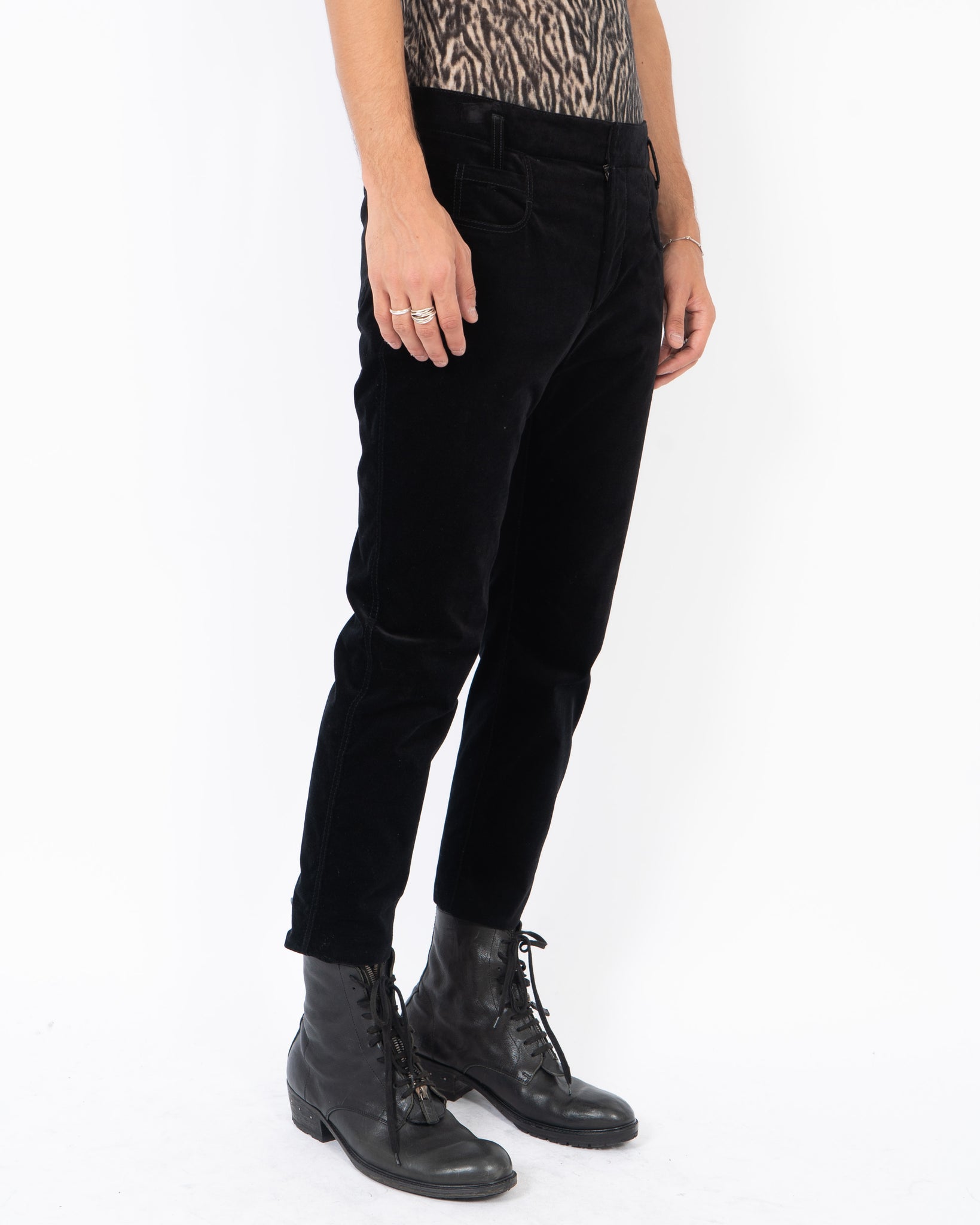 Black leather skinny trousers | The Kooples - US