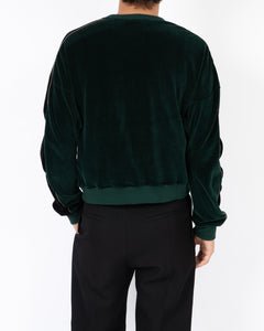 FW19 Green Freeman Striped Velour Sweater