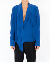Load image into Gallery viewer, SS18 Blue Drape Silk Shirt Sample