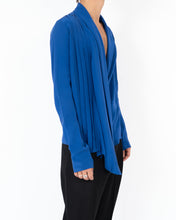 Load image into Gallery viewer, SS18 Blue Drape Silk Shirt Sample