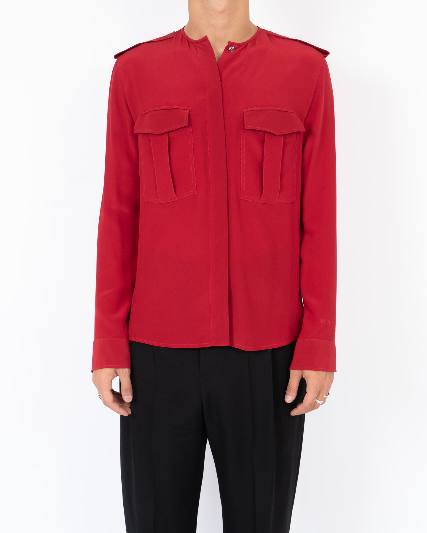 FW16 Lulu Blood Military Silk Shirt Sample