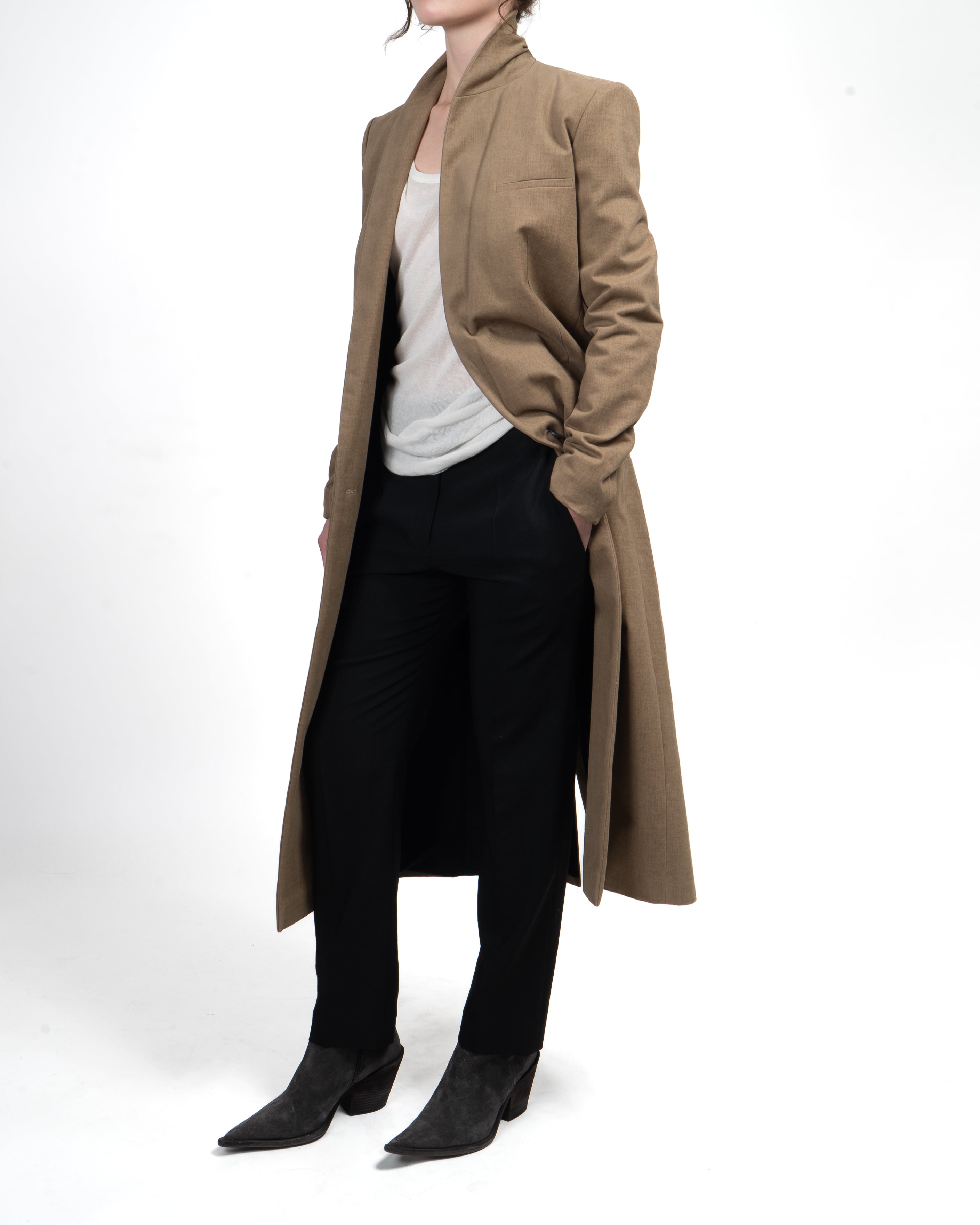 FW19 Long-Coat in Camel Cotton