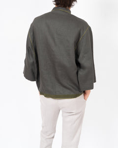 SS19 Khaki Soutache Linen Shirt