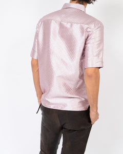 SS17 Pink Silk Inside Out Jacquard Shirt