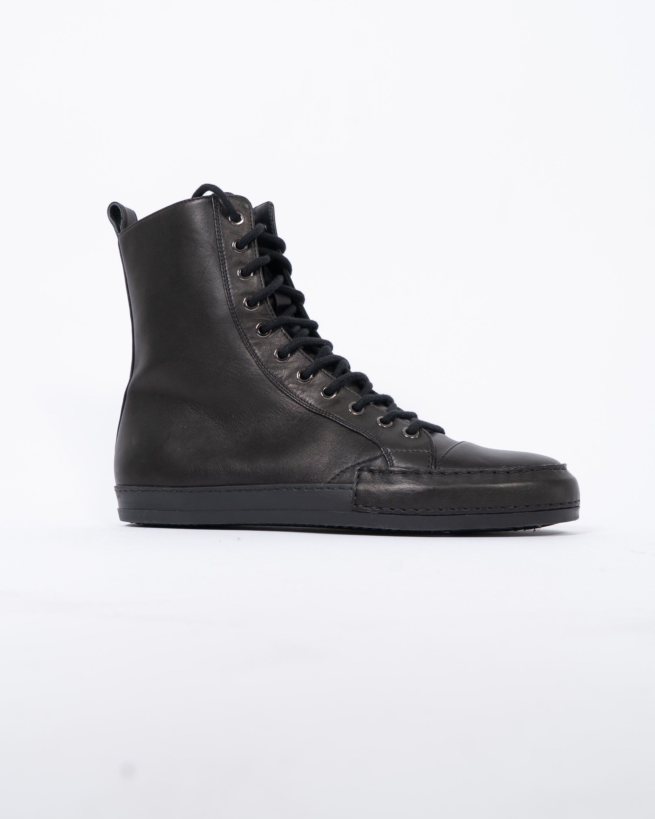 SS17 Black Hightop Leather Sneaker Sample