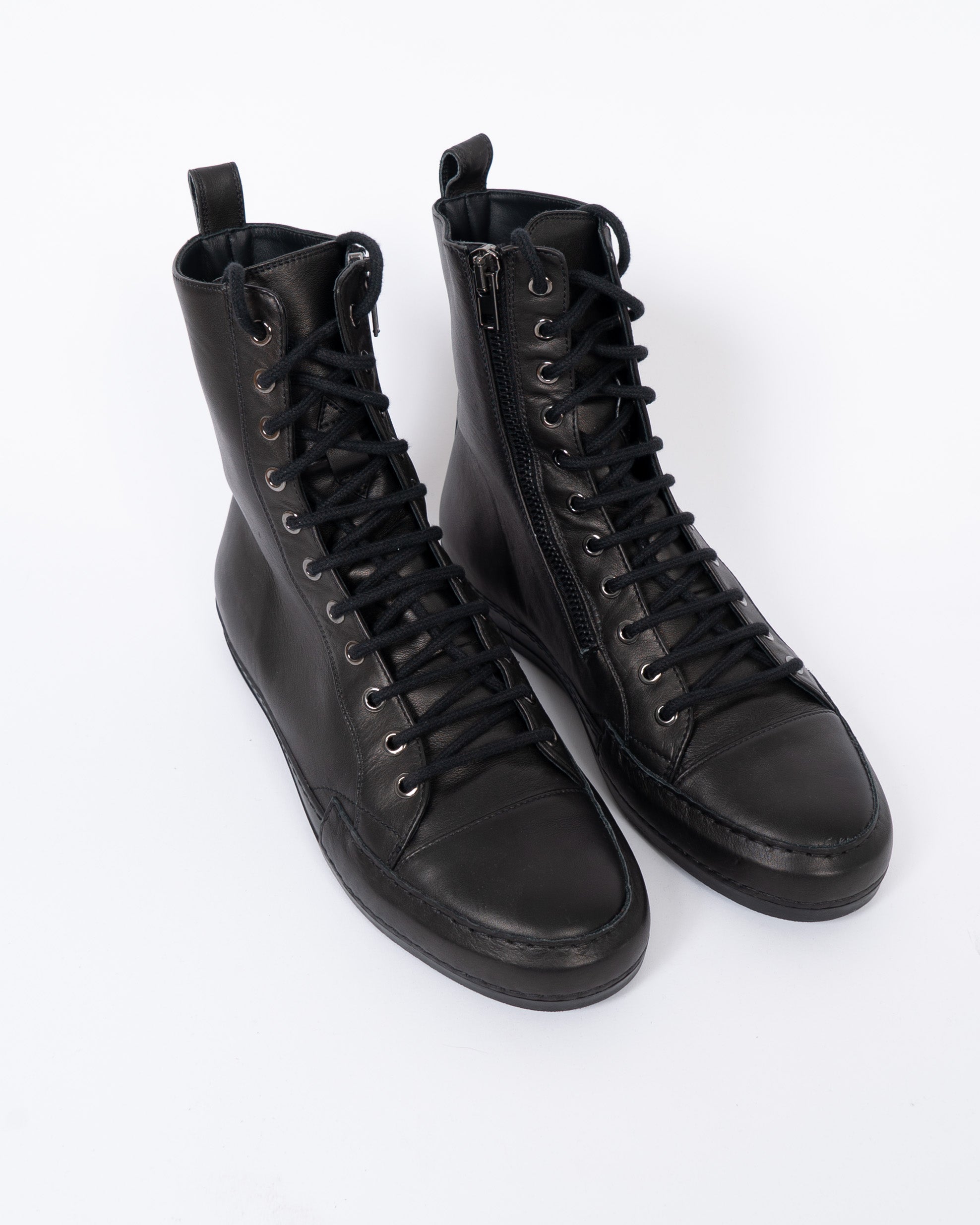SS17 Black Hightop Leather Sneaker Sample