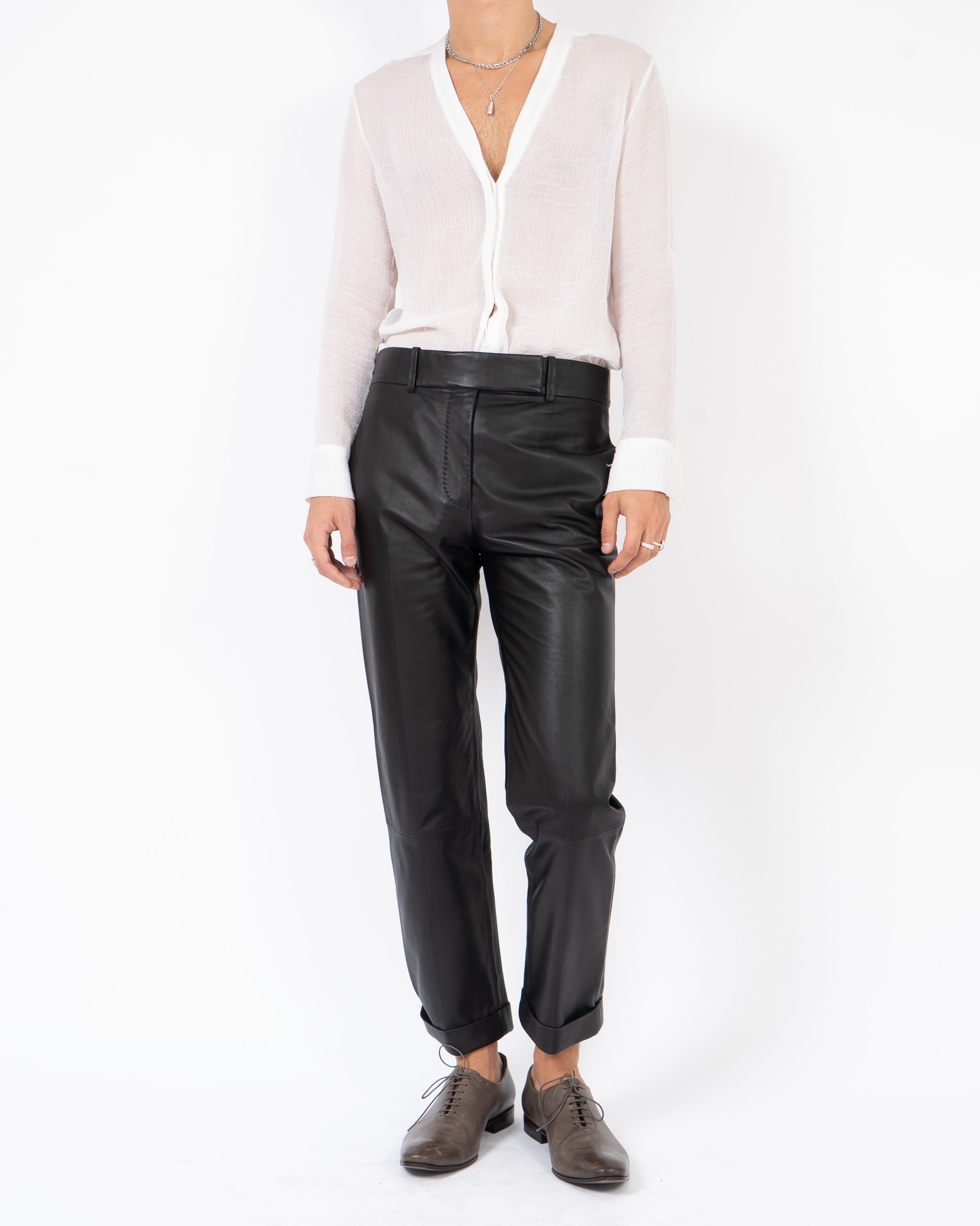 SS18 Cropped Leather Trousers