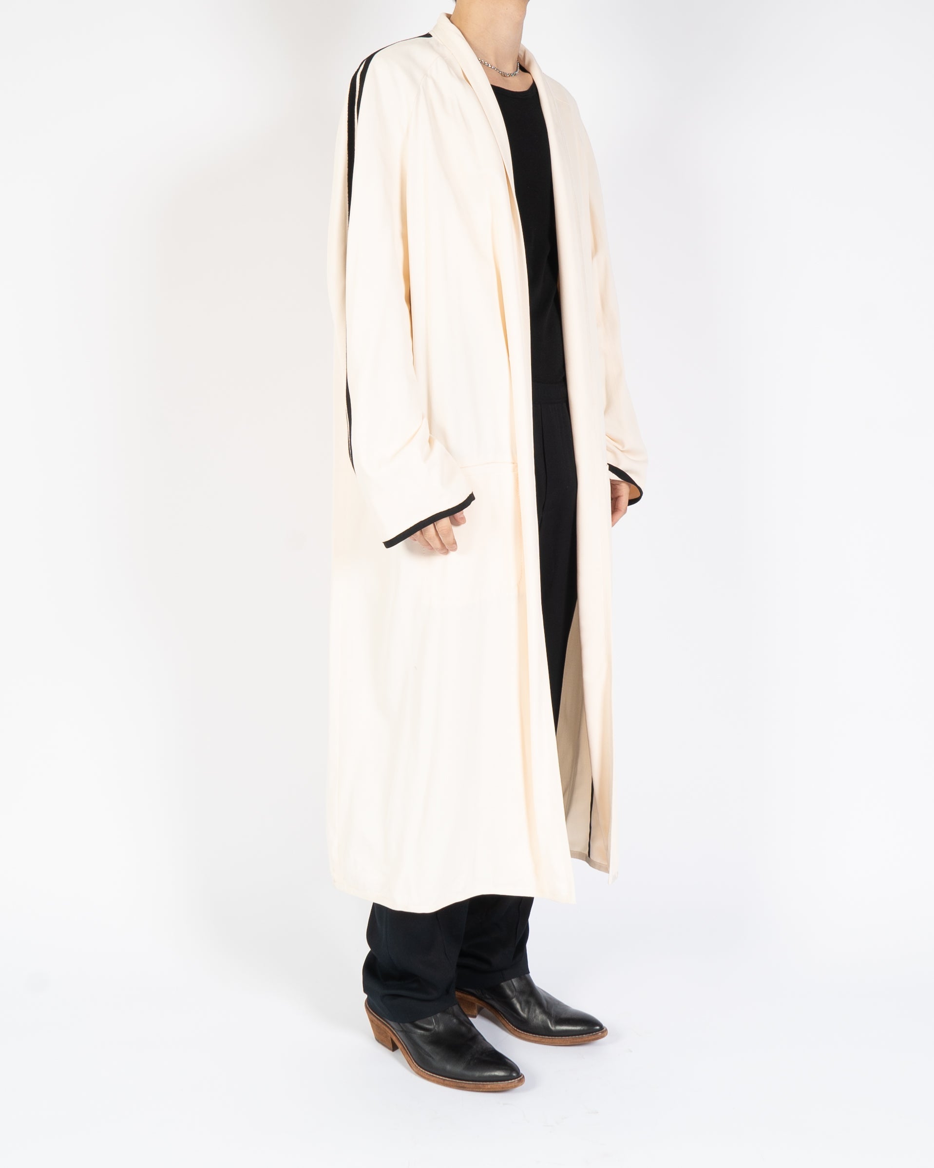 SS19 Ivory Striped Oversized Robe Coat