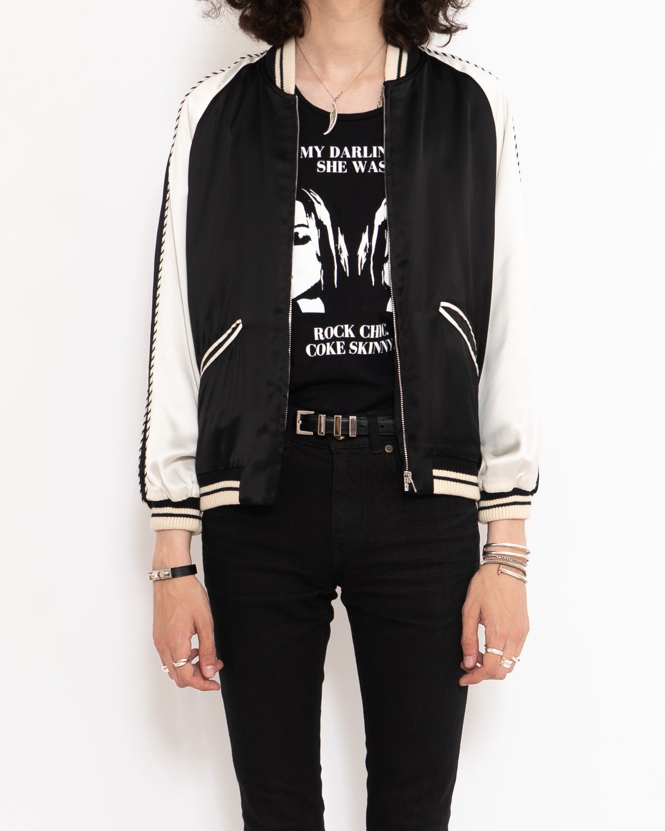 Saint laurent satin sale bomber jacket