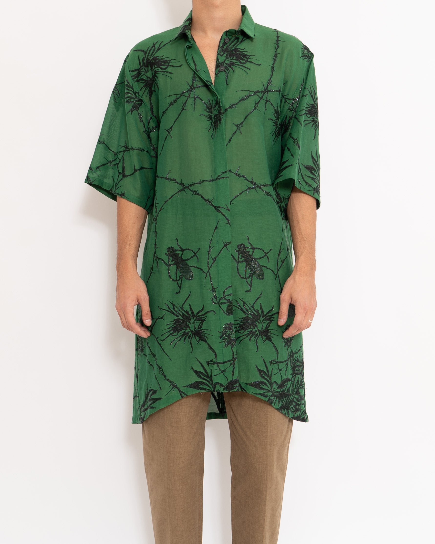 SS20 Green Embroidered Shirt Dress