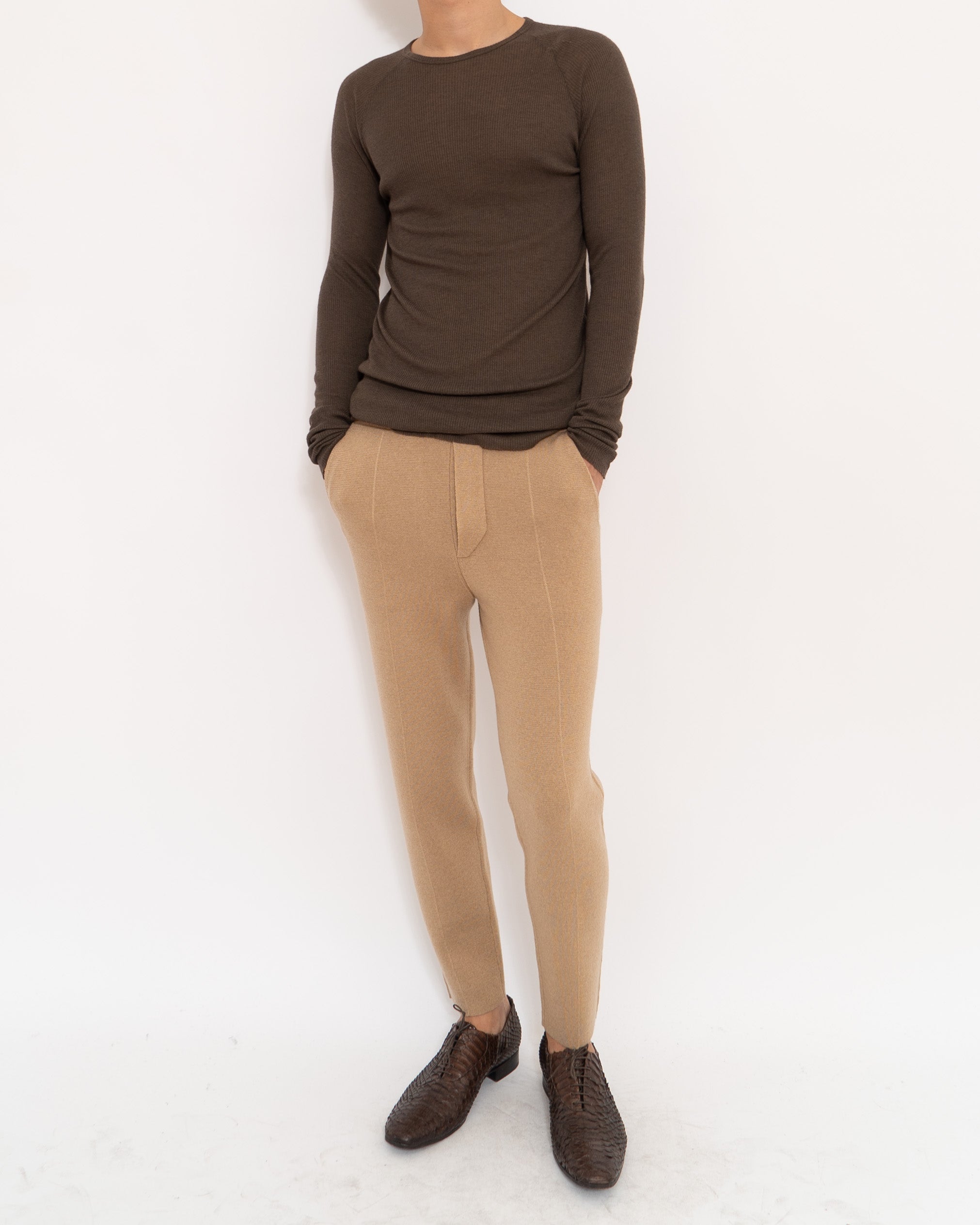FW19 Knitted Camel Cashmere Trousers