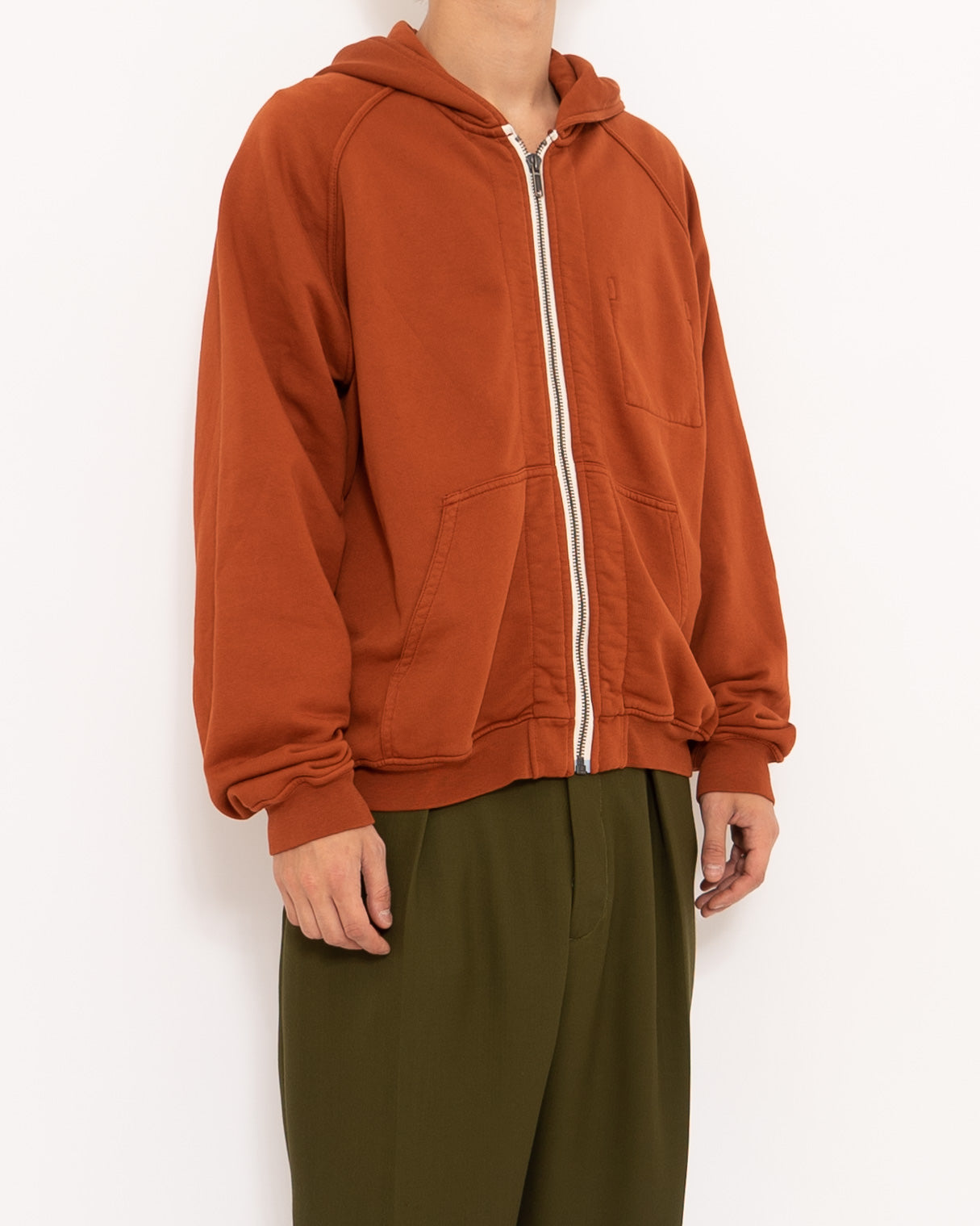 SS18 Orange Perth Contrast Zip-Hoodie – Backyardarchive