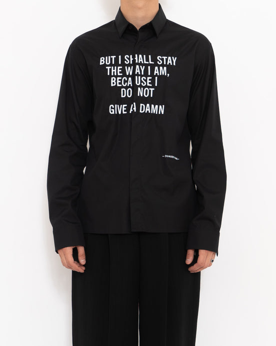 FW20 Black Dorothy Parker Embroidered Shirt Sample