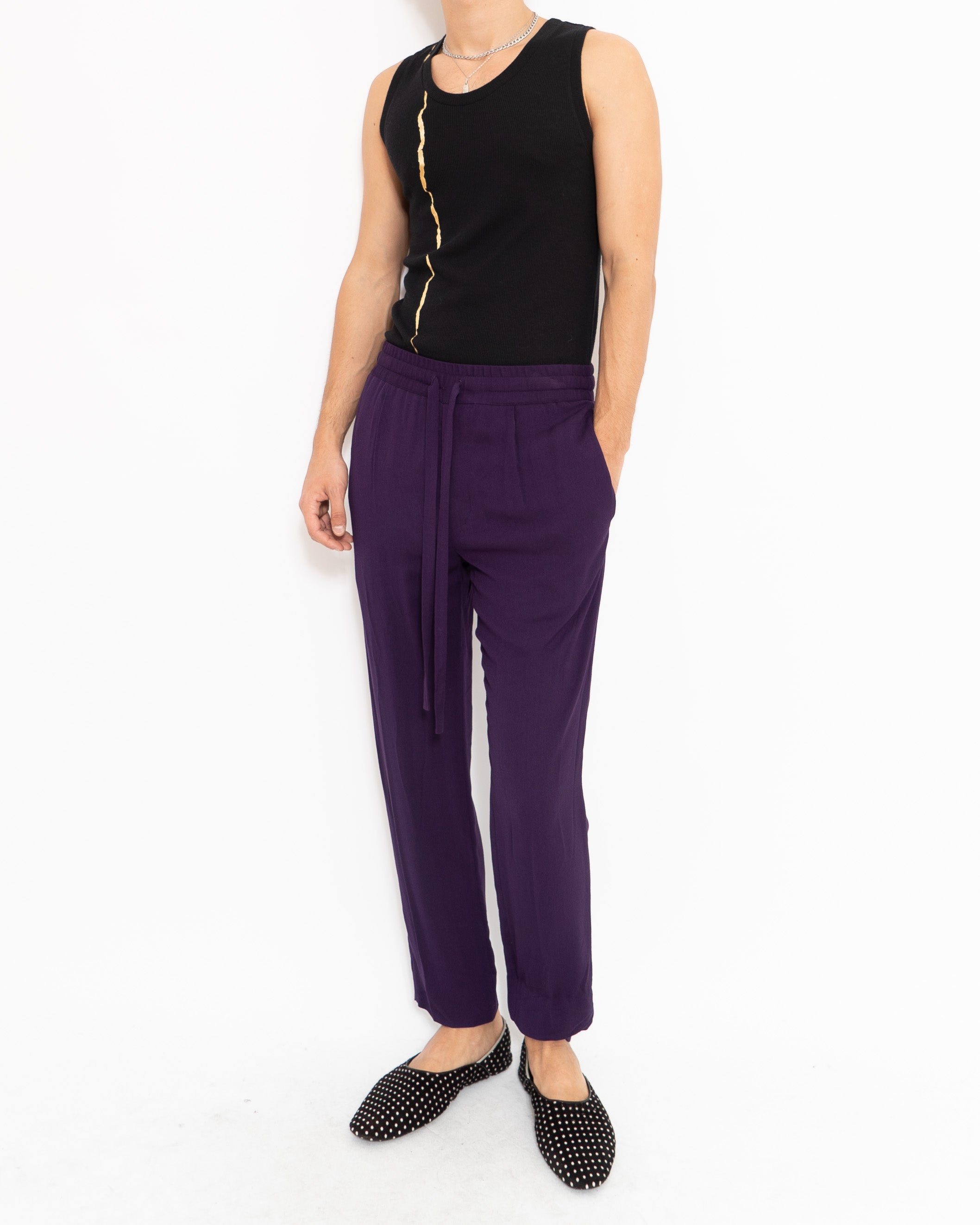 SS18 Purple Elastic Waist Trousers Sample