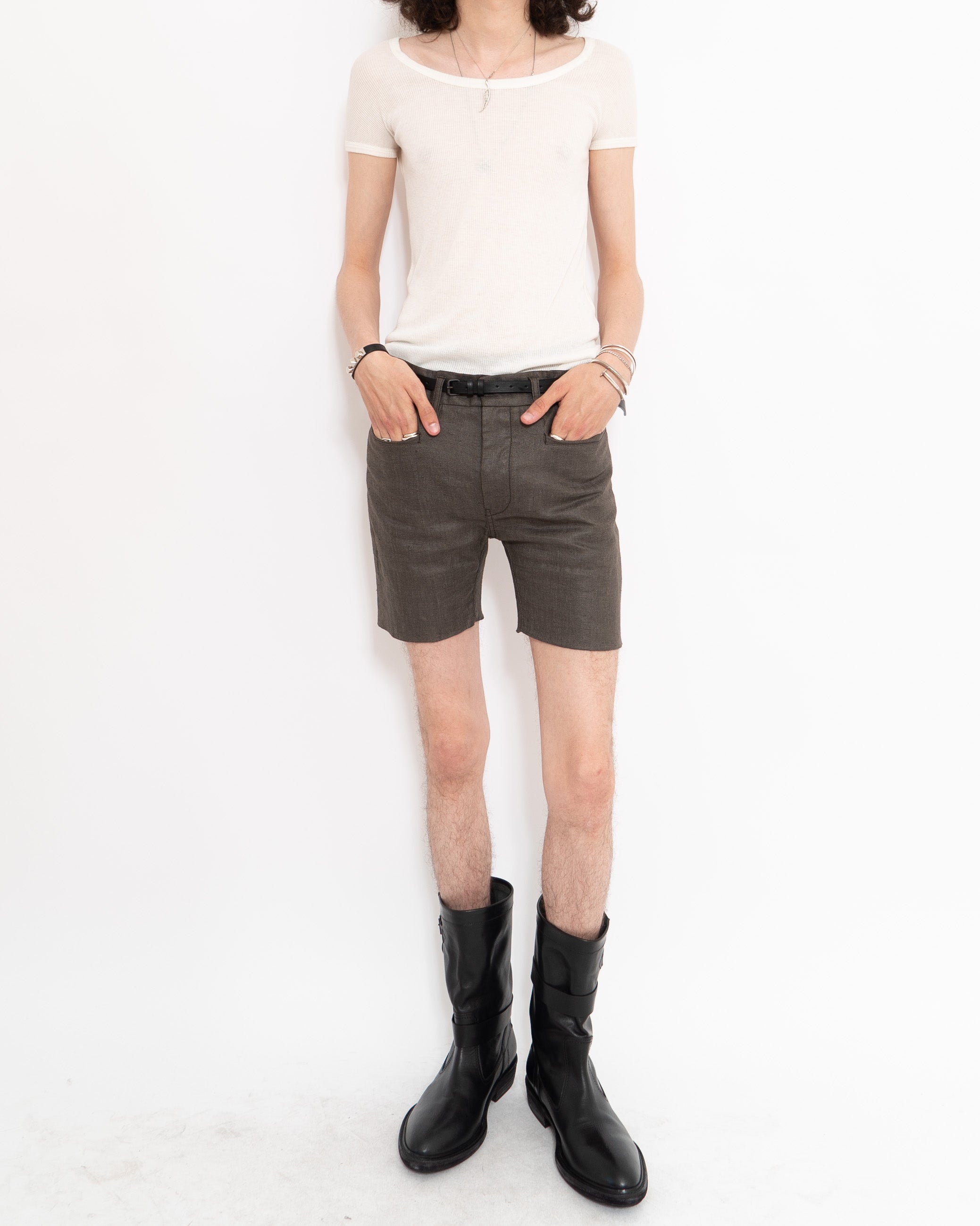 SS16 Brown Cotton Shorts Sample
