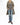 FW16 Faux Fur Collar Double Breasted Long Coat in Grey Wool
