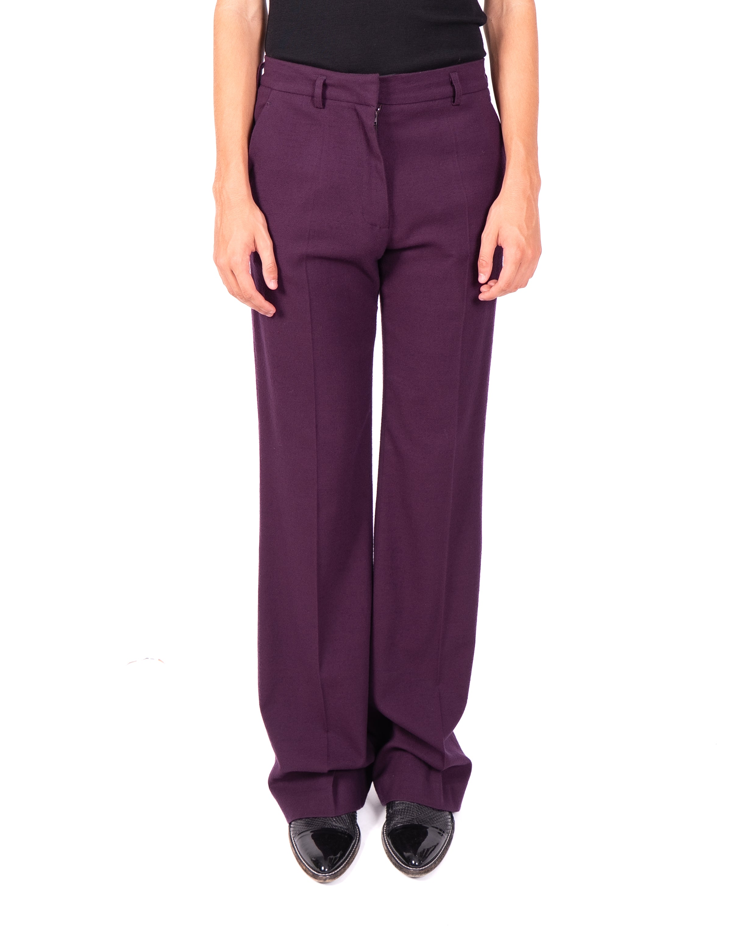 FW13 Flared Trousers in Purple Wool