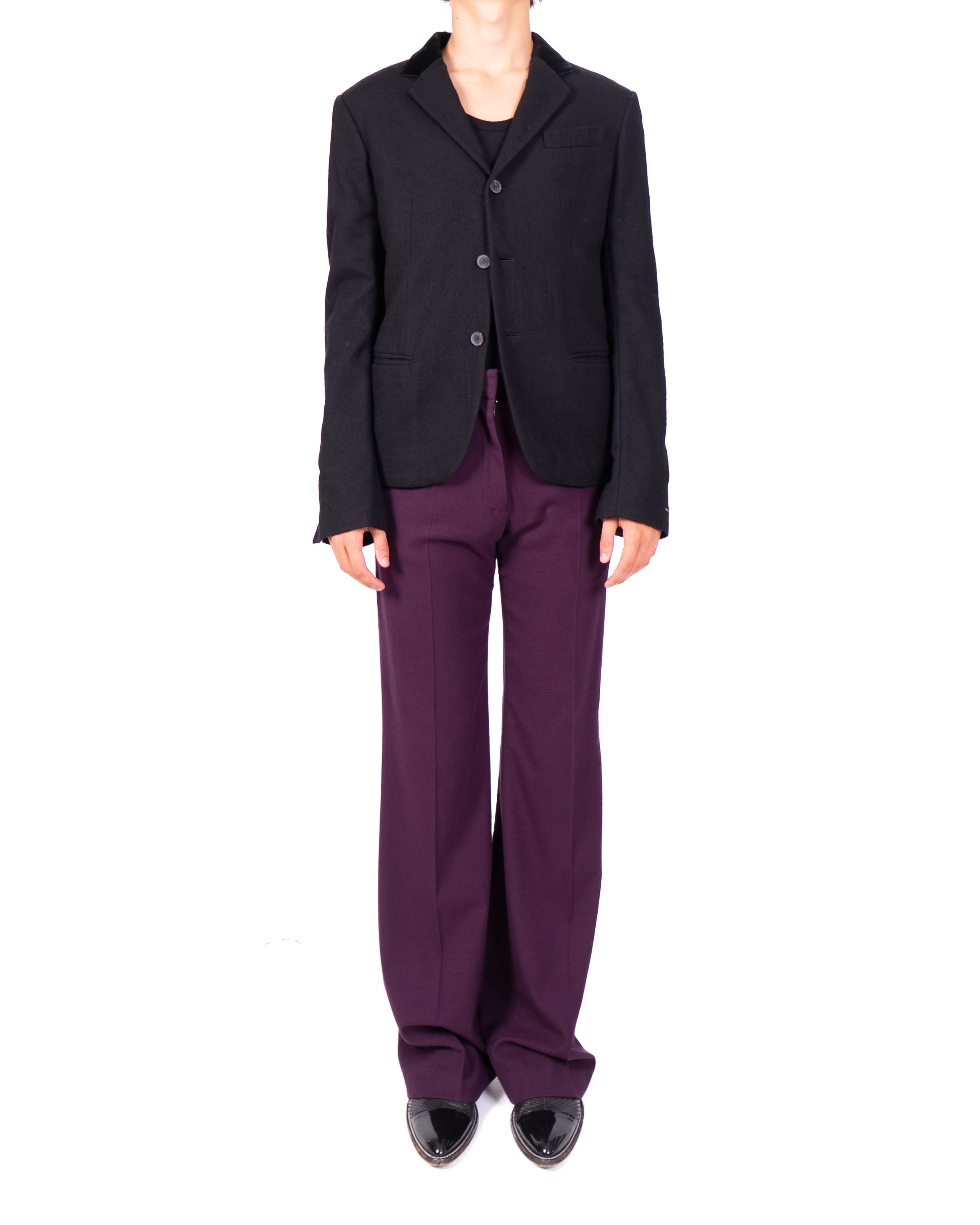 FW13 Flared Trousers in Purple Wool