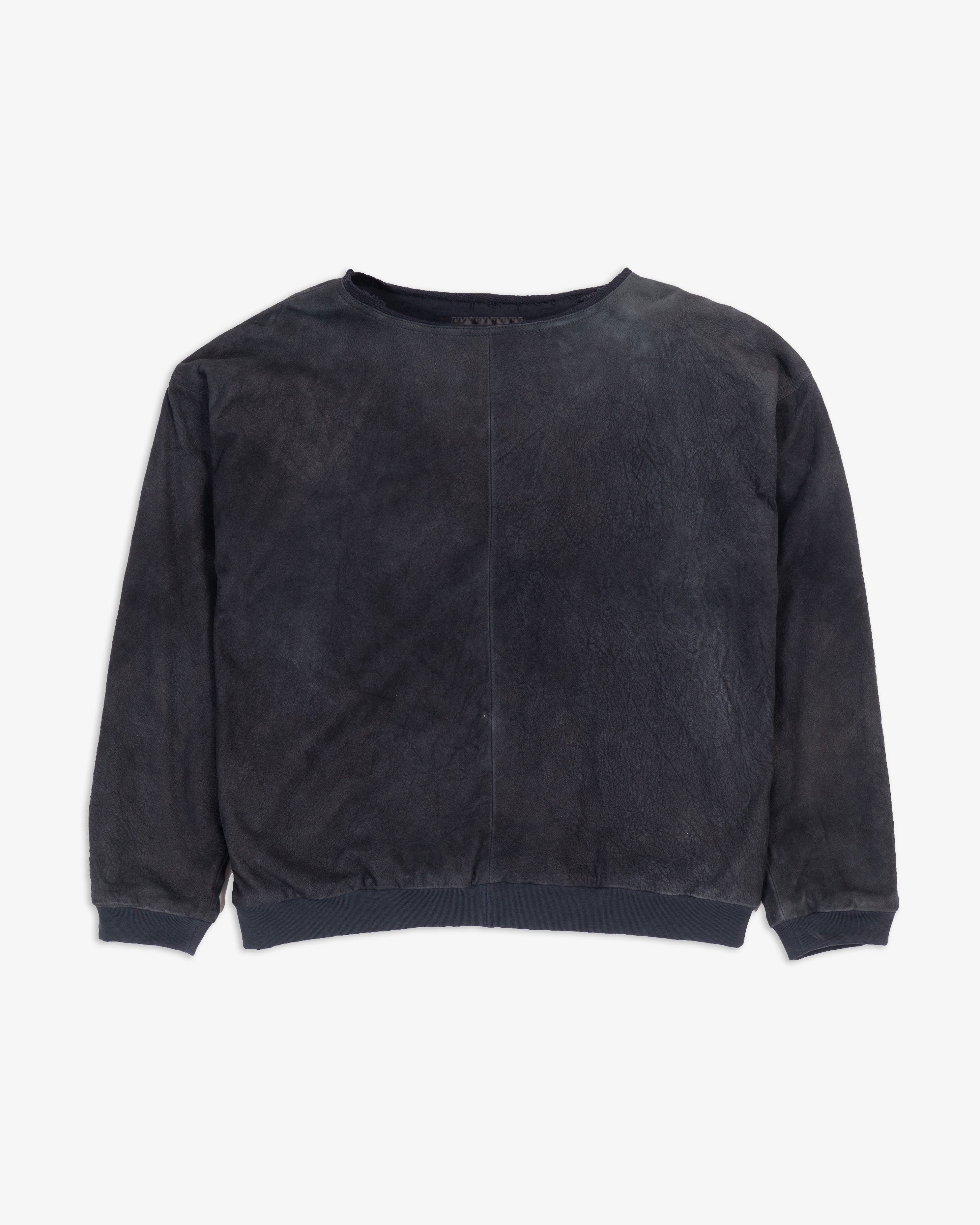 SS14 1of1 Oversized Double Layer Sweatshirt in Dark-Grey Suede