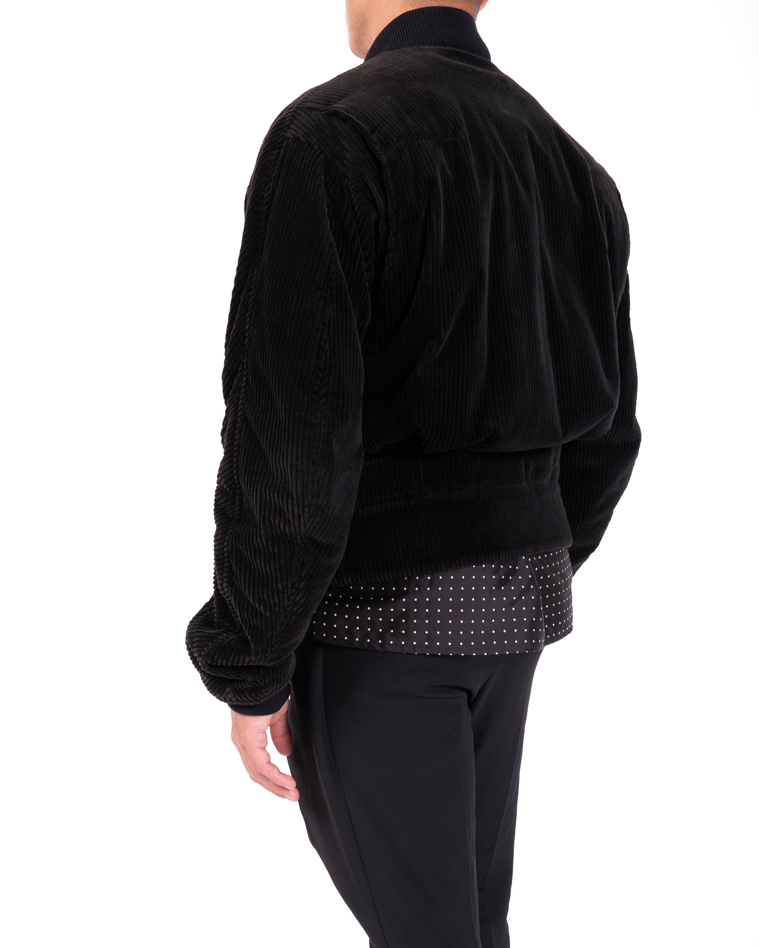 FW15 Oversized Biker Bomber in Black Cord