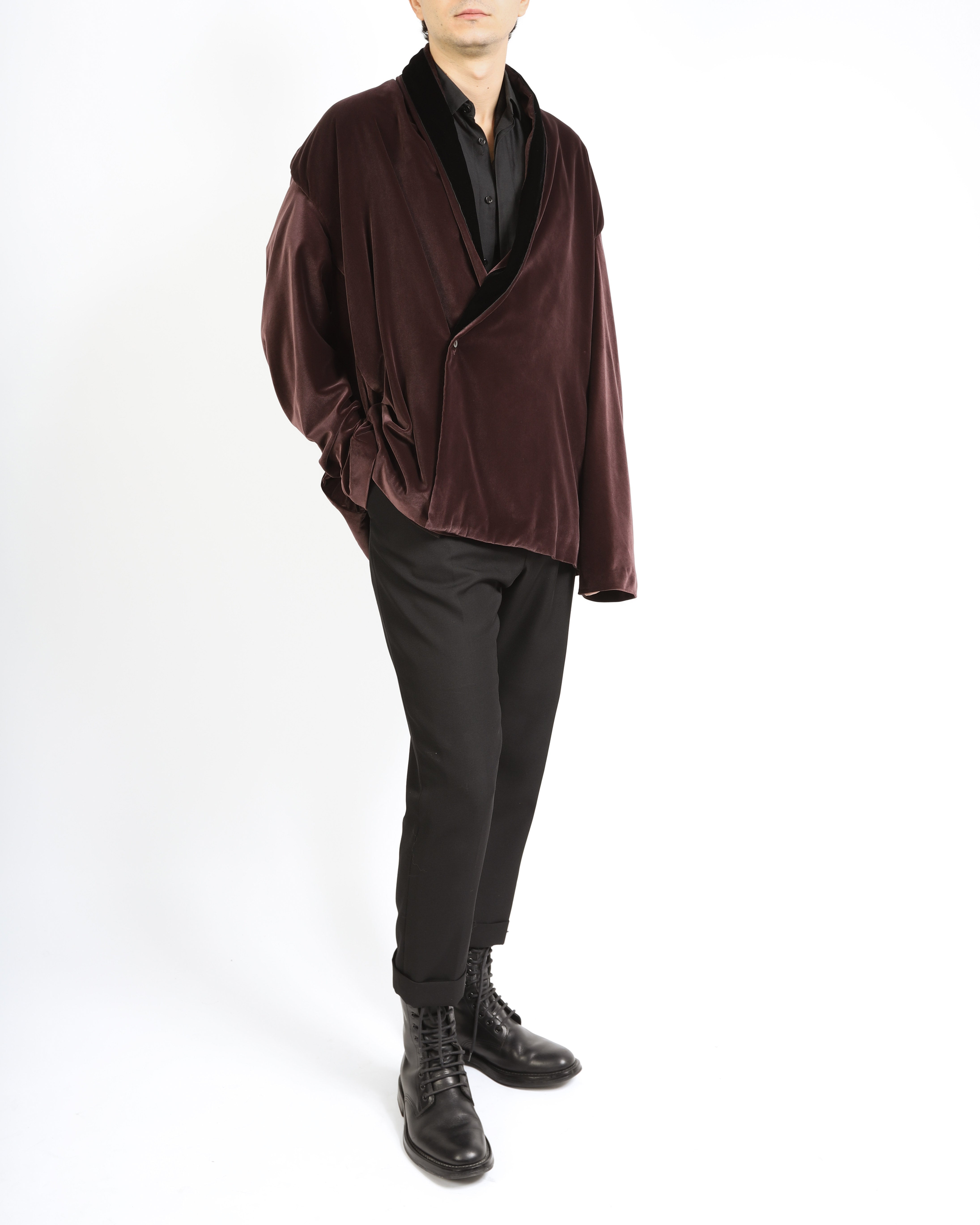 FW15 Oversized Kimono in Burgundy Velvet