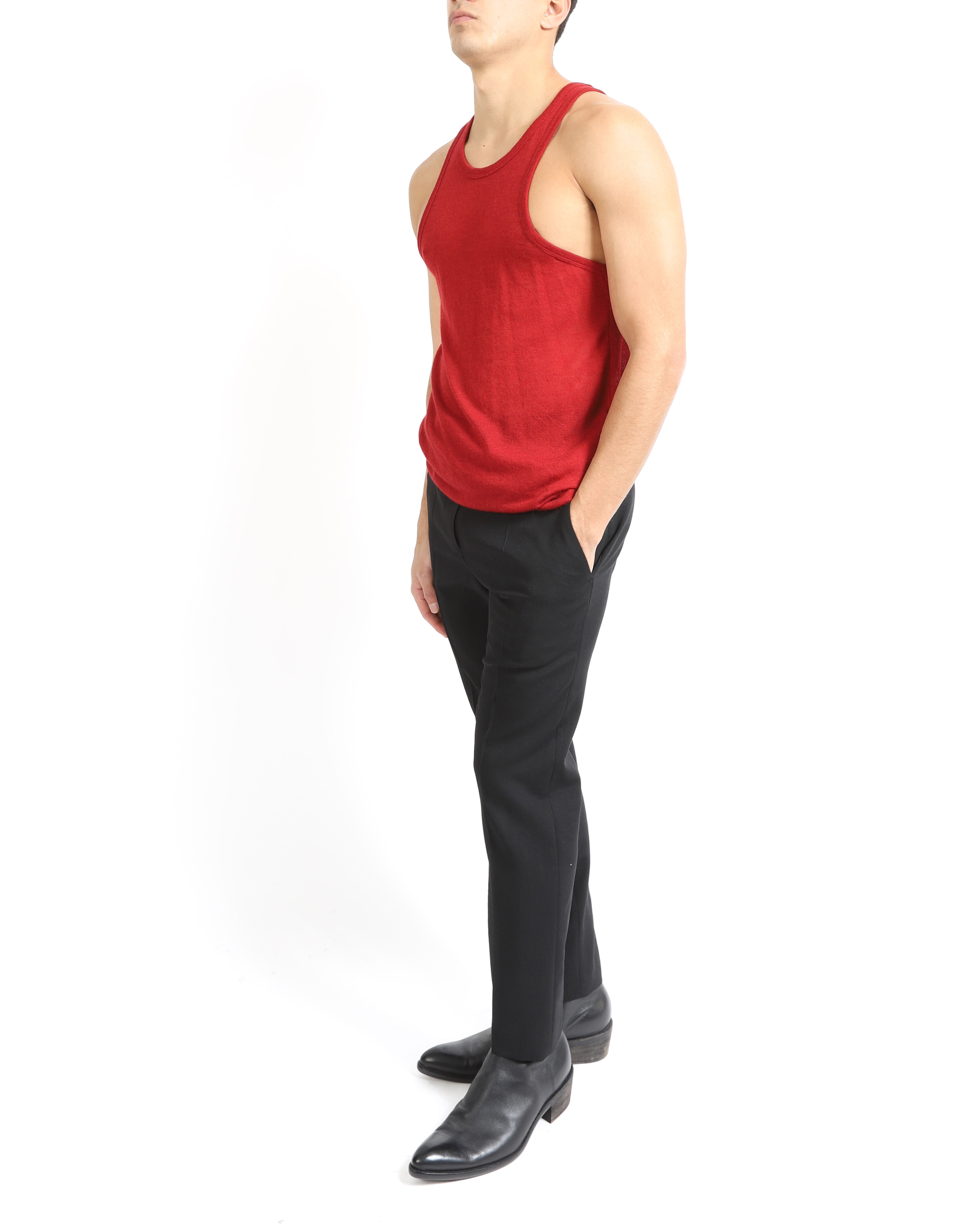 FW15 Oversized Tank Top in Red Cashmere
