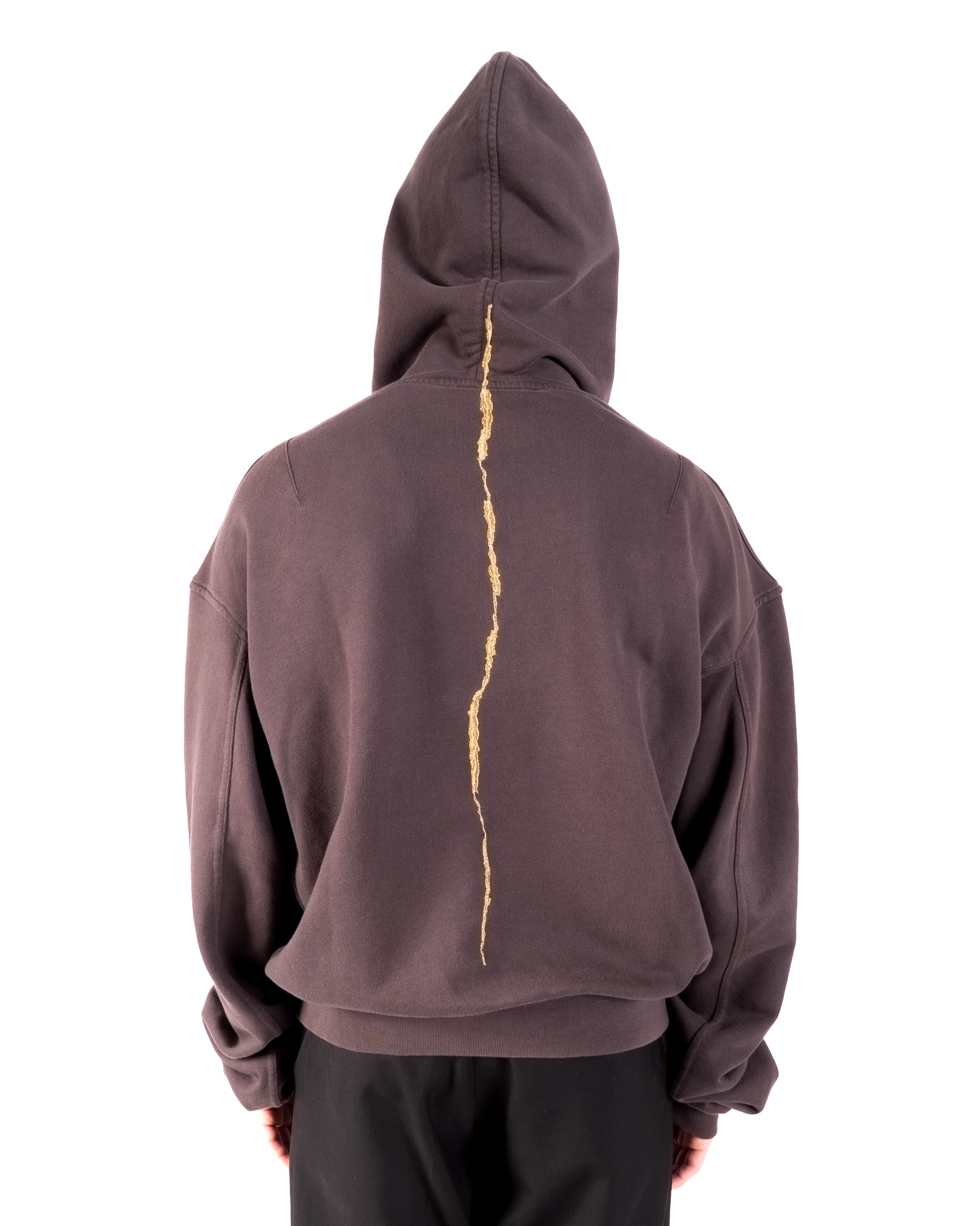 FW17 Embroidered Perth Hoodie in Washed Grey Cotton