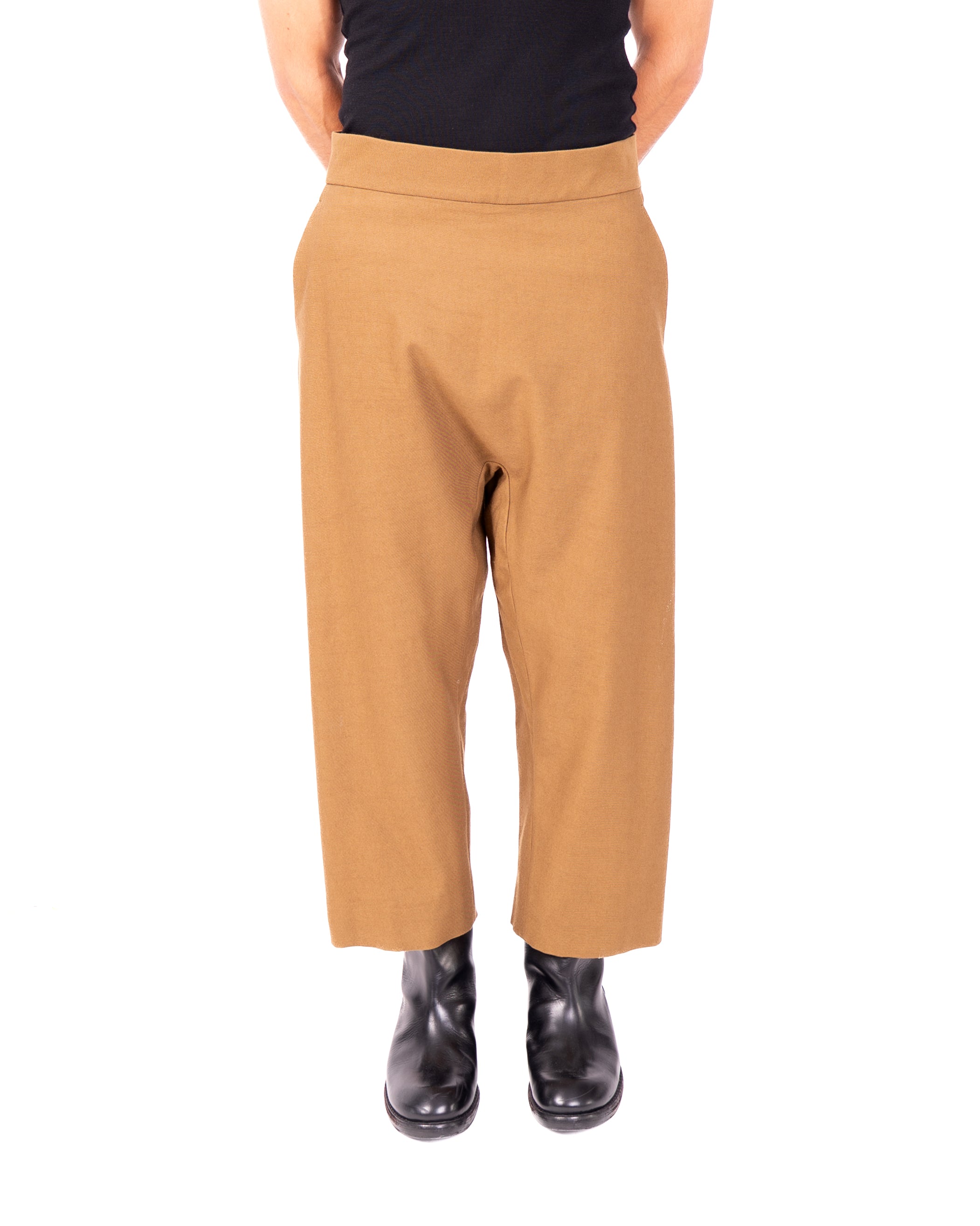 FW17 Dropped Crotch Relaxed Trousers in Camel Wool
