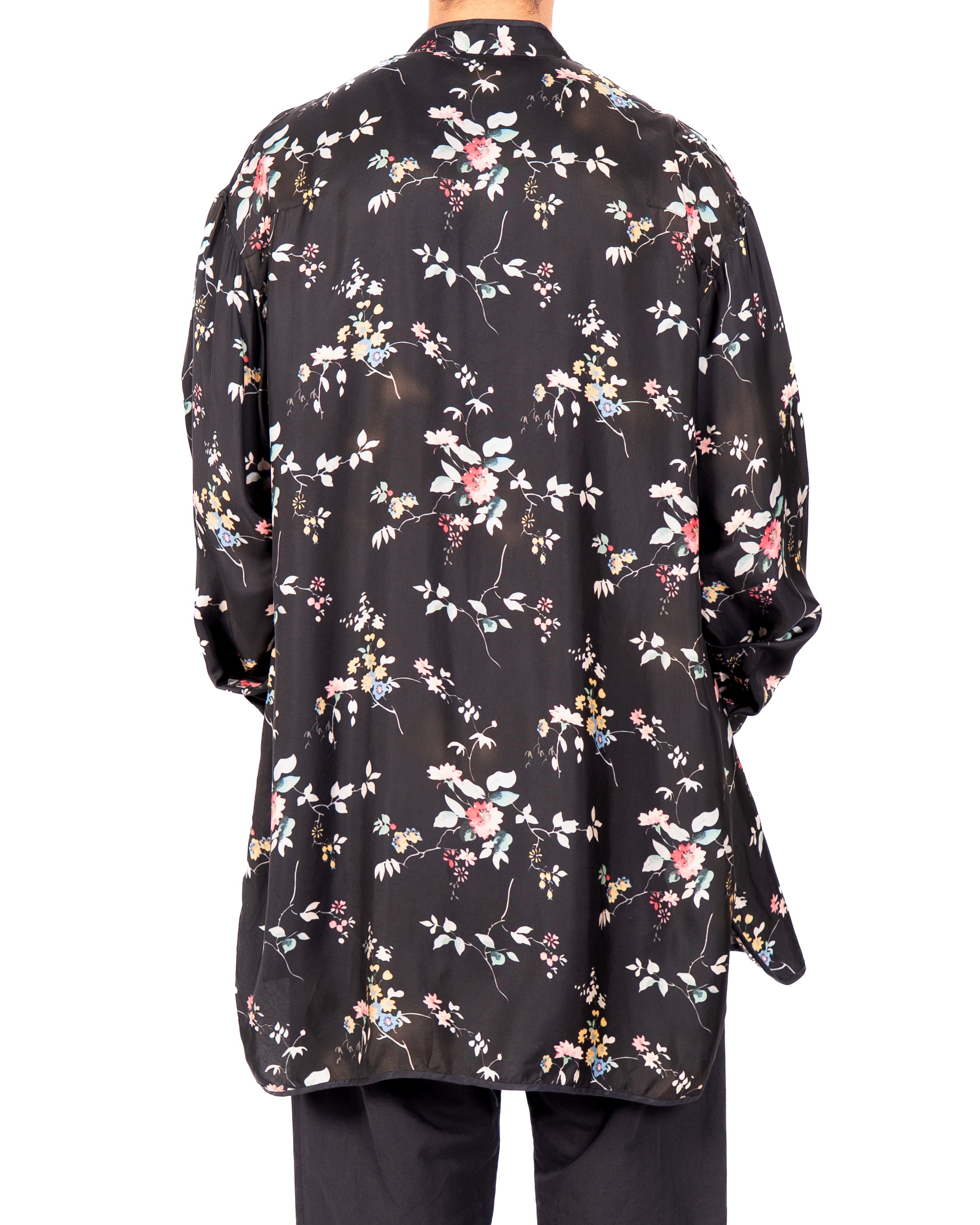 FW18 Oversized Mandarin Shirt in Floral Viscose