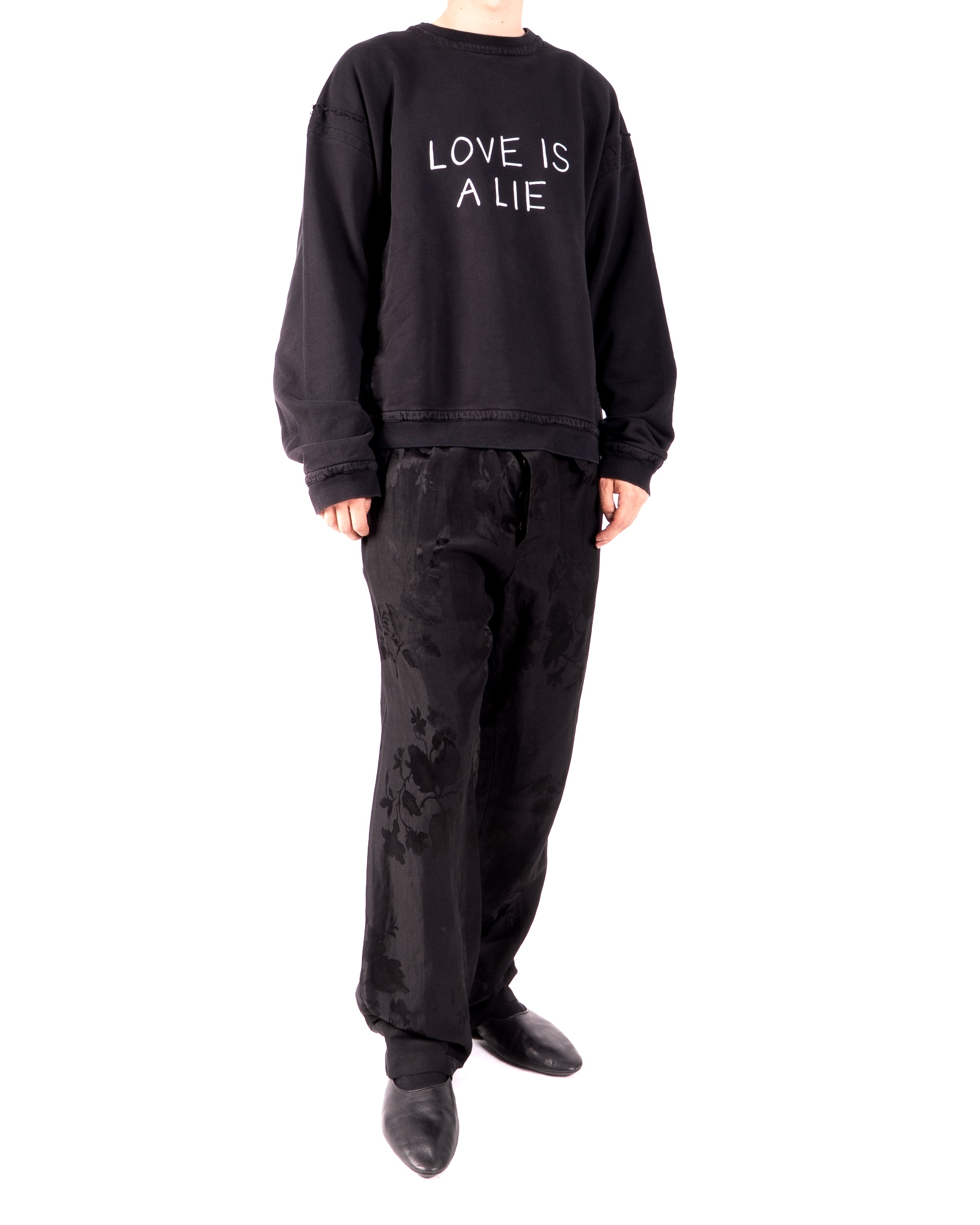 FW18 Oversized Printed Perth Sweatshirt in Black Cotton
