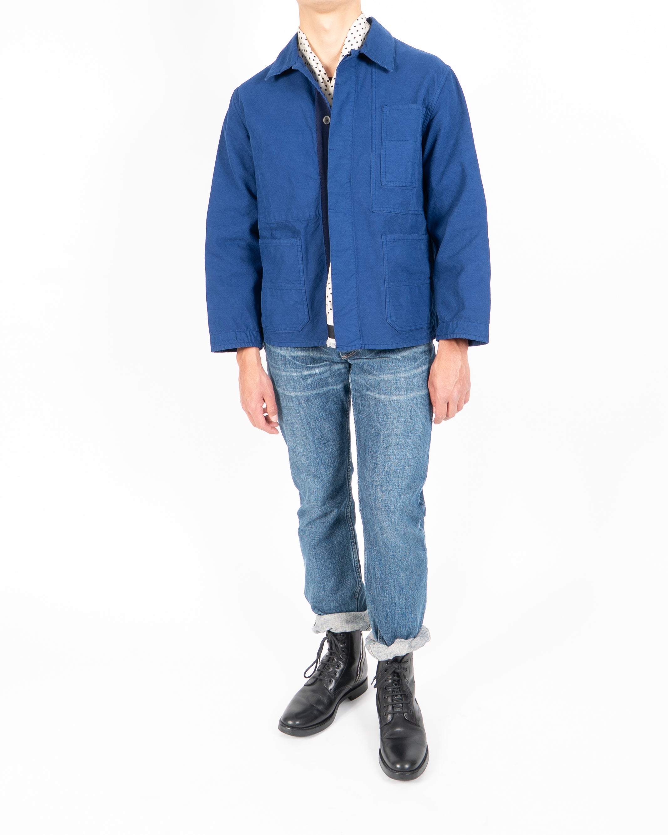 FW18 Army Jacket in Blue Cotton