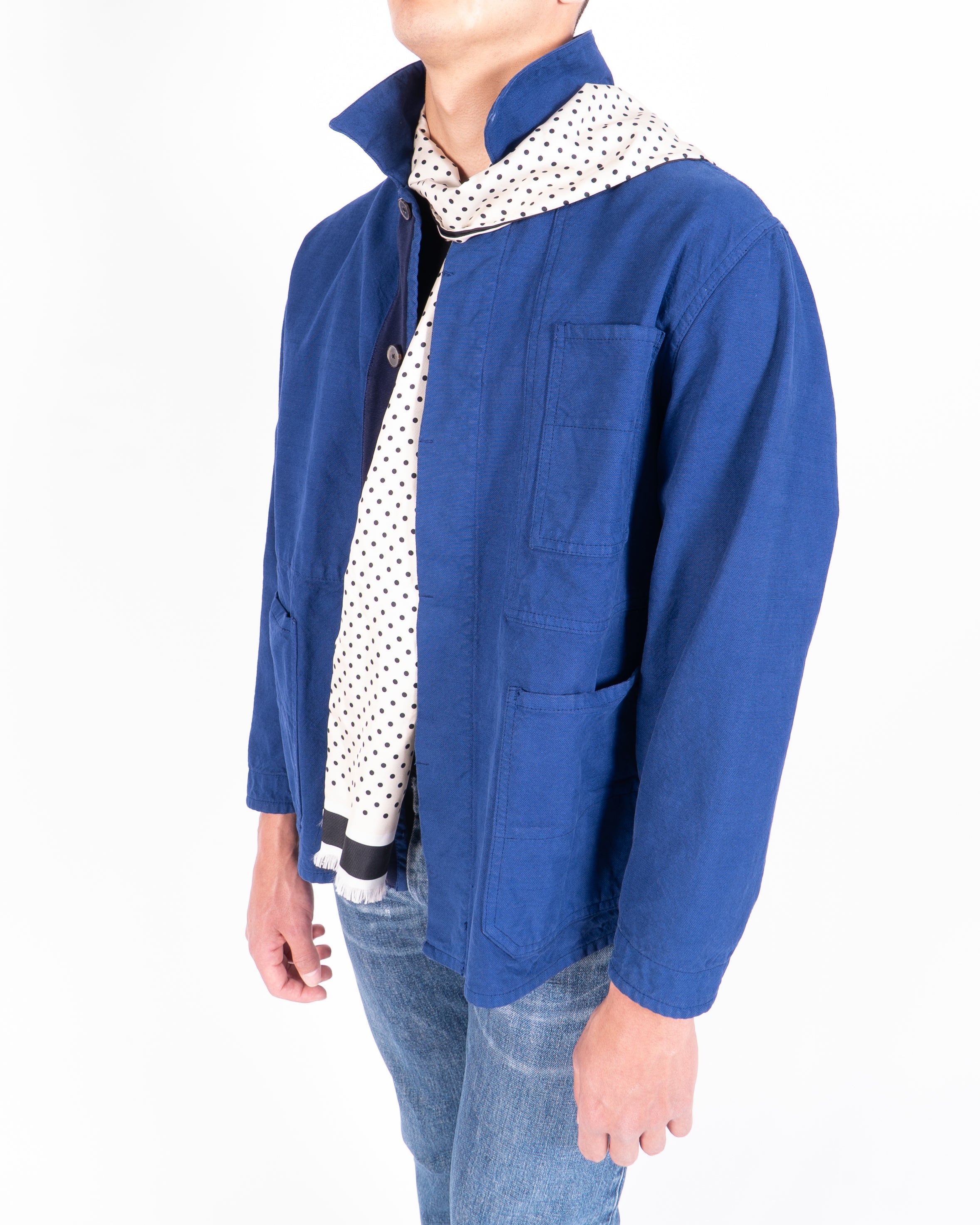 FW18 Army Jacket in Blue Cotton