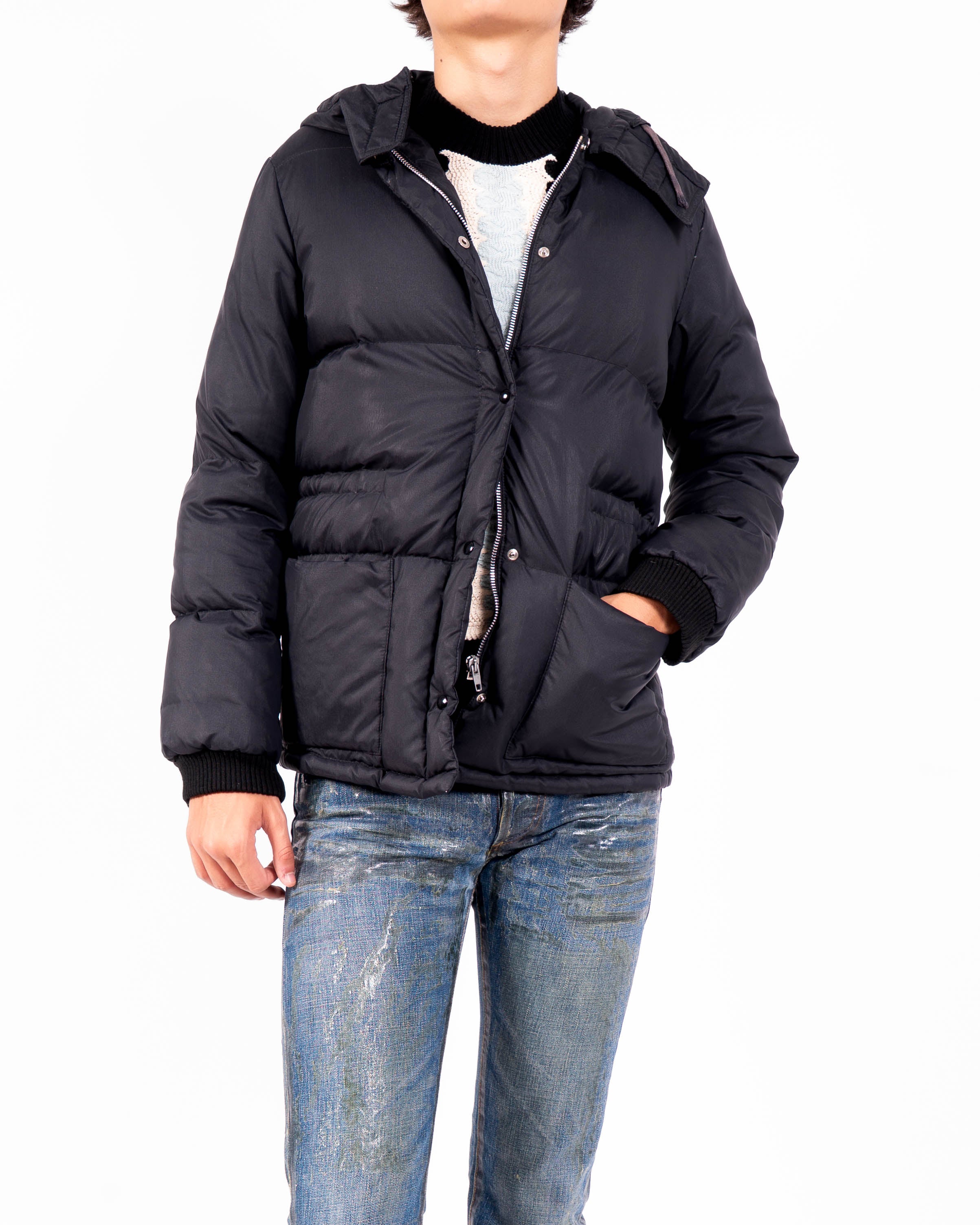FW98 Classic Puffer Jacket in Black Nylon