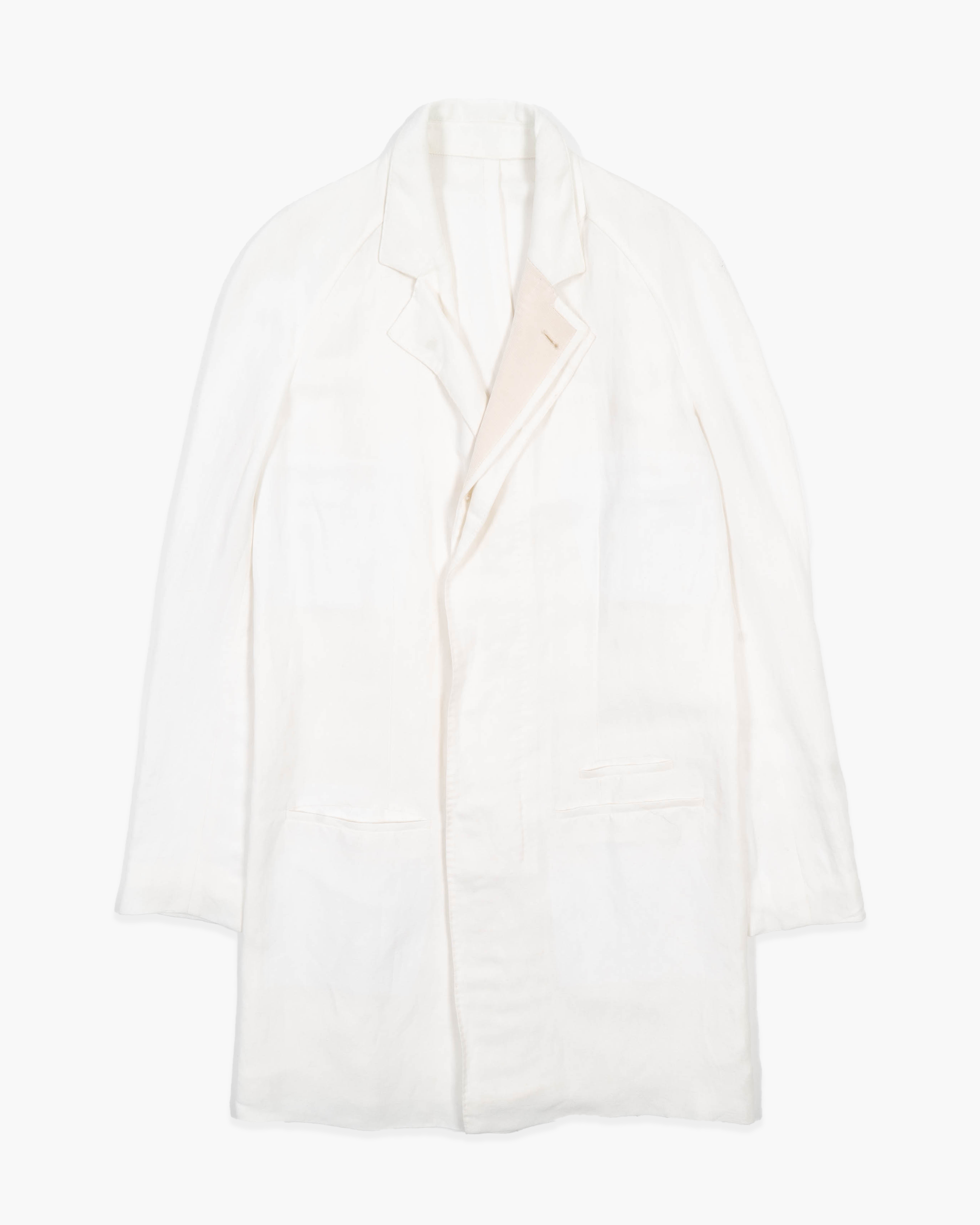 SS20 White Linen Coat