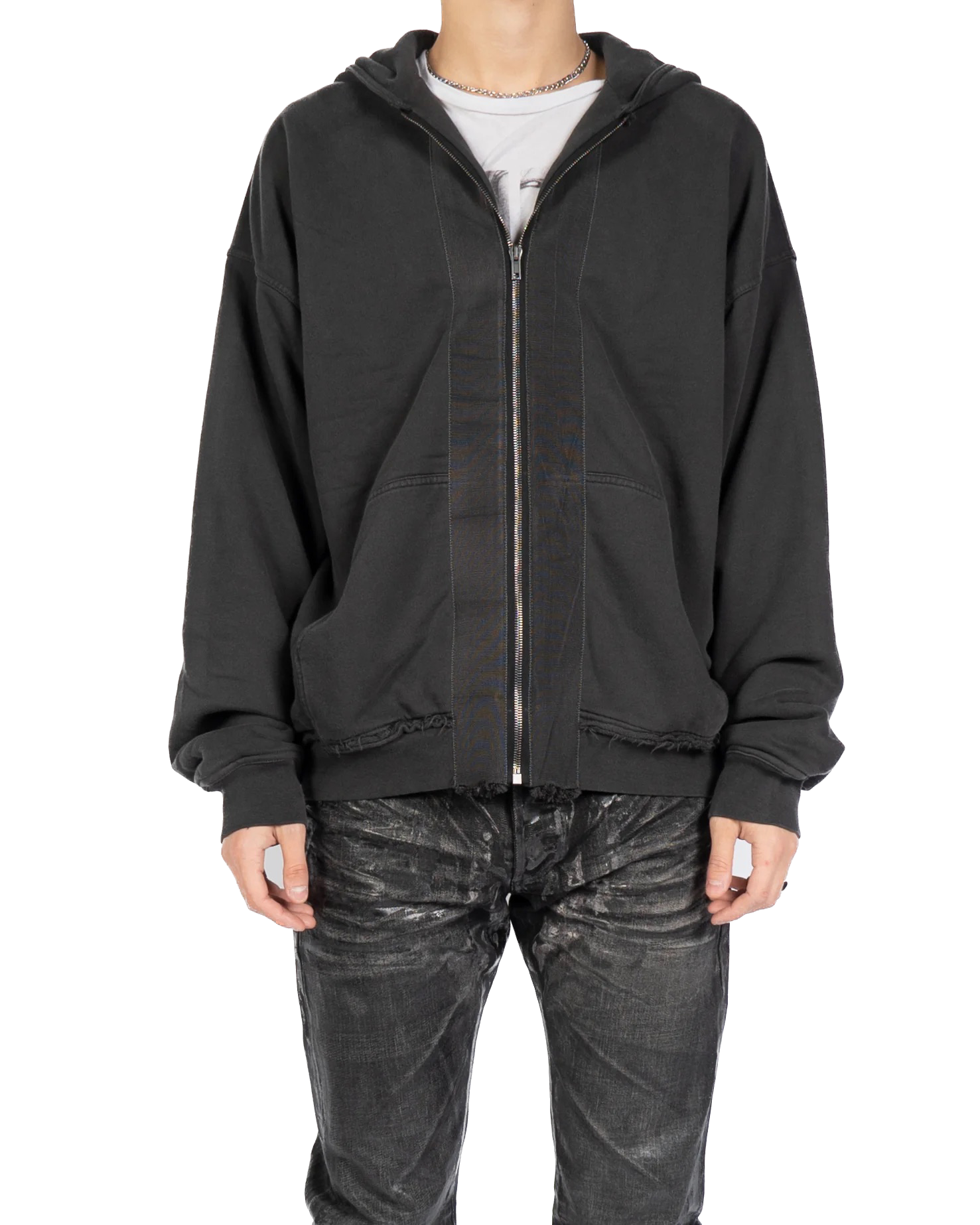 Dark grey zipper hoodie sales
