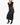 FW18 Floral Embroidered Two-Tone Dress in Black Silk