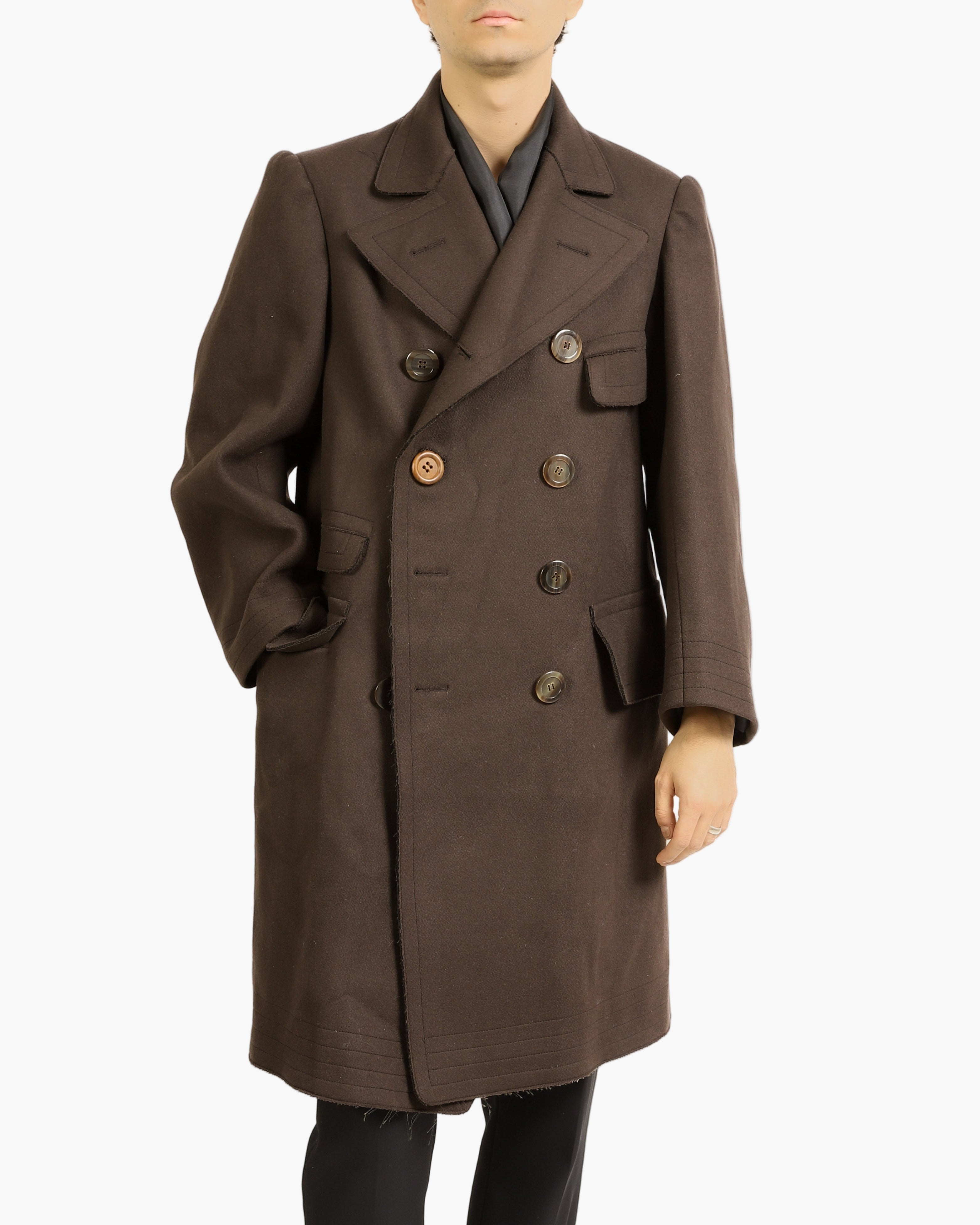 Multi Pocket Coat in Brown Wool