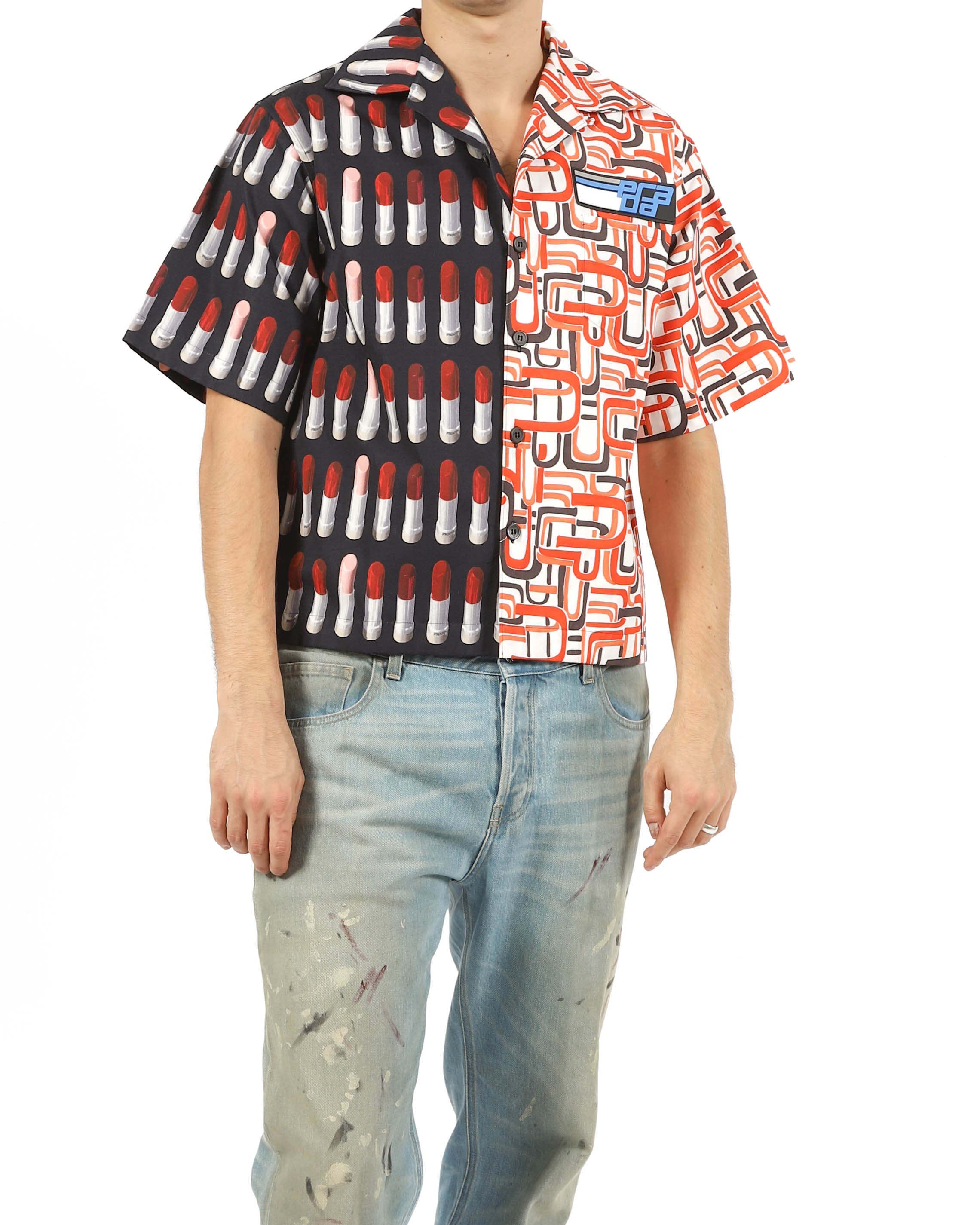 FW18 Double Match Shirt Lipstik & Orange in Cotton