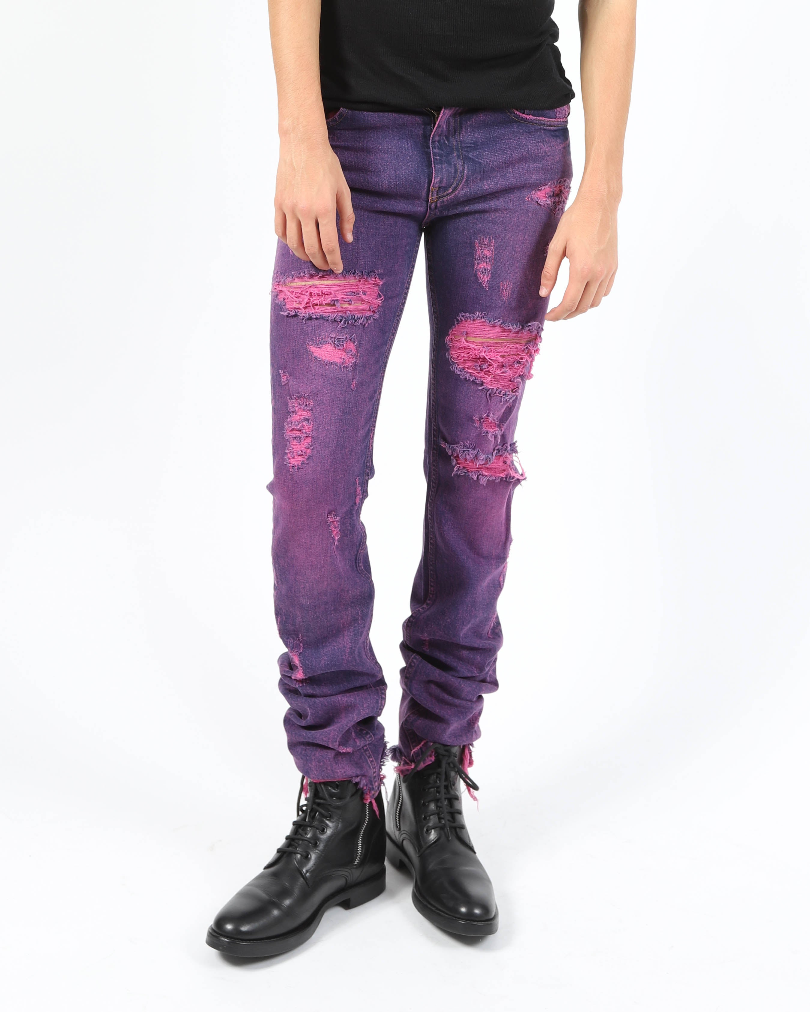 SS19 Purple Distressed Denim Sample